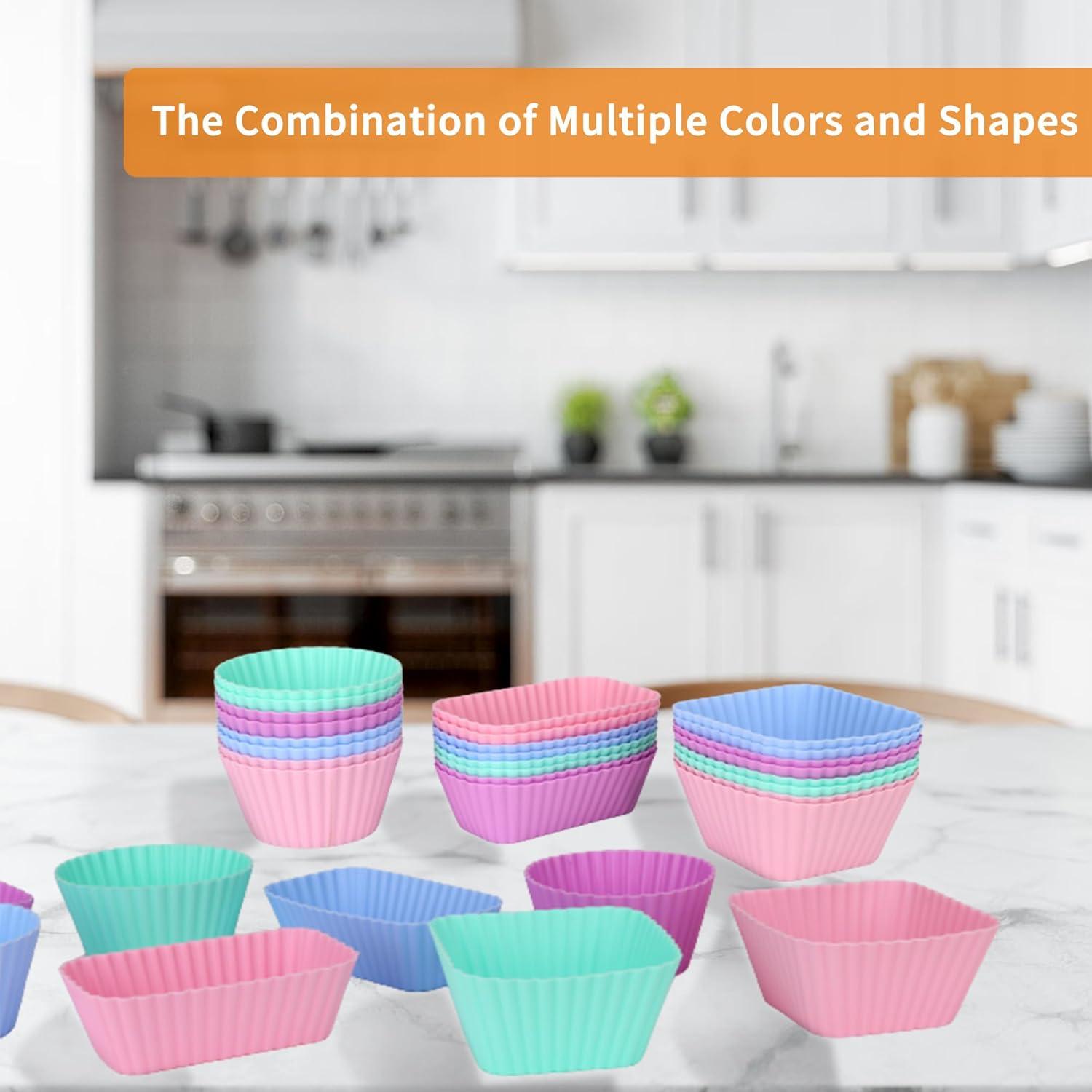 Moldes de Silicona para Cupcakes Dulinkas 24 Pcs Multicolor