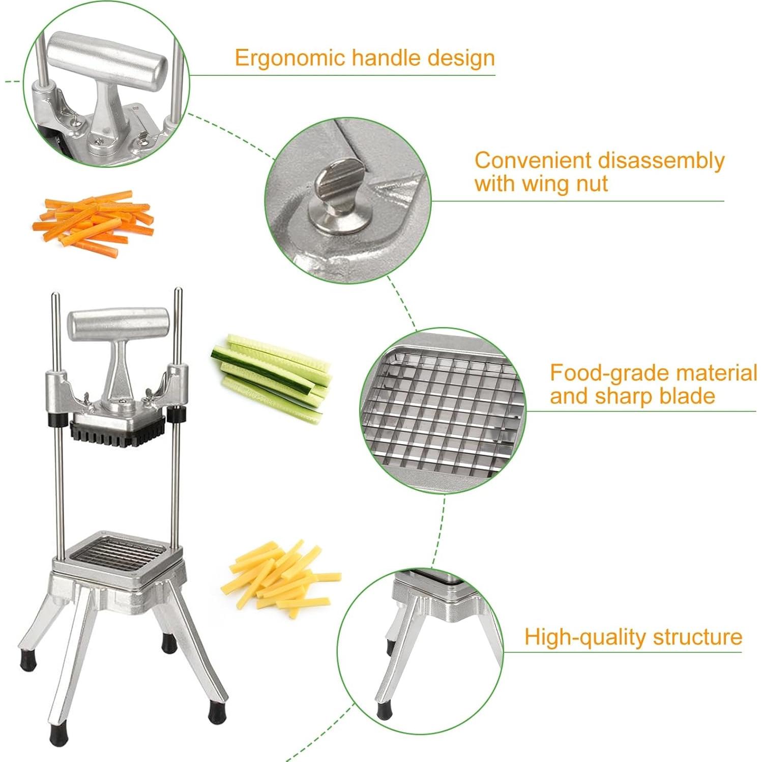Picador de Verduras POWLAB 1/4" Acero Inoxidable Manual