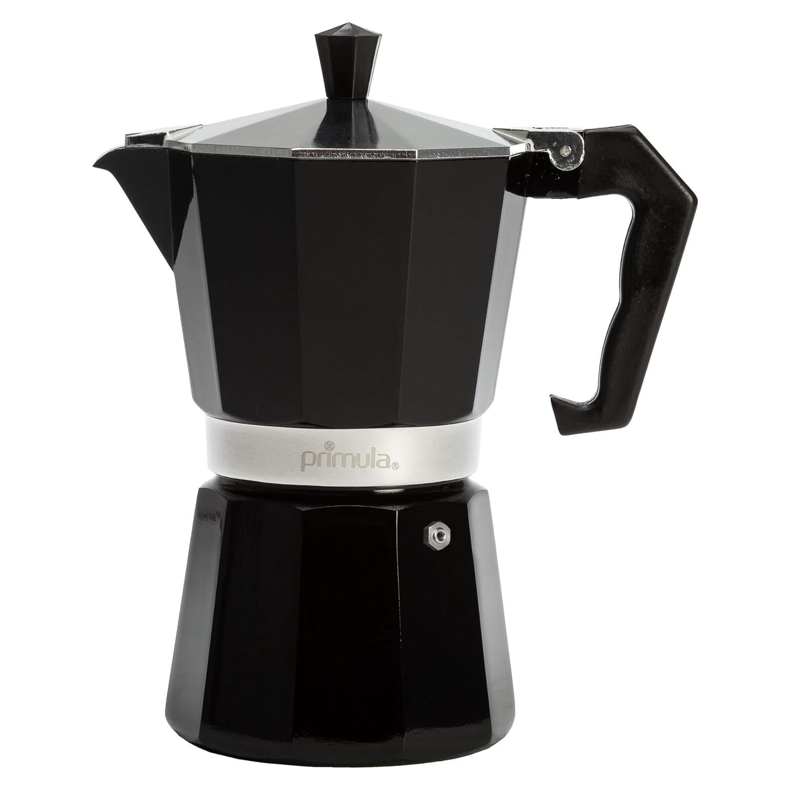 Primula Classic Stovetop Espresso and Coffee Maker, Moka Pot for Italian and Cuban Café Brewing, Greca Coffee Maker, Cafeteras, 6 Espresso Cups, Black