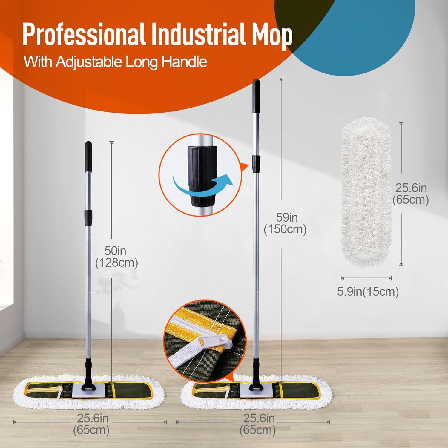 Mopa de Polvo CLEANHOME 61 cm con Mango Extensible 150 cm