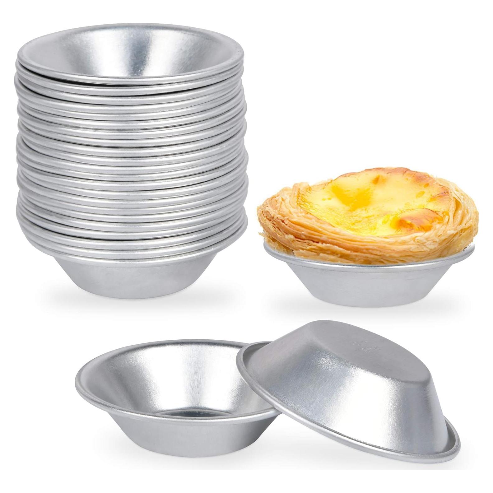 25 Moldes para Tartas de Huevo Milkary de Aluminio Reutilizables