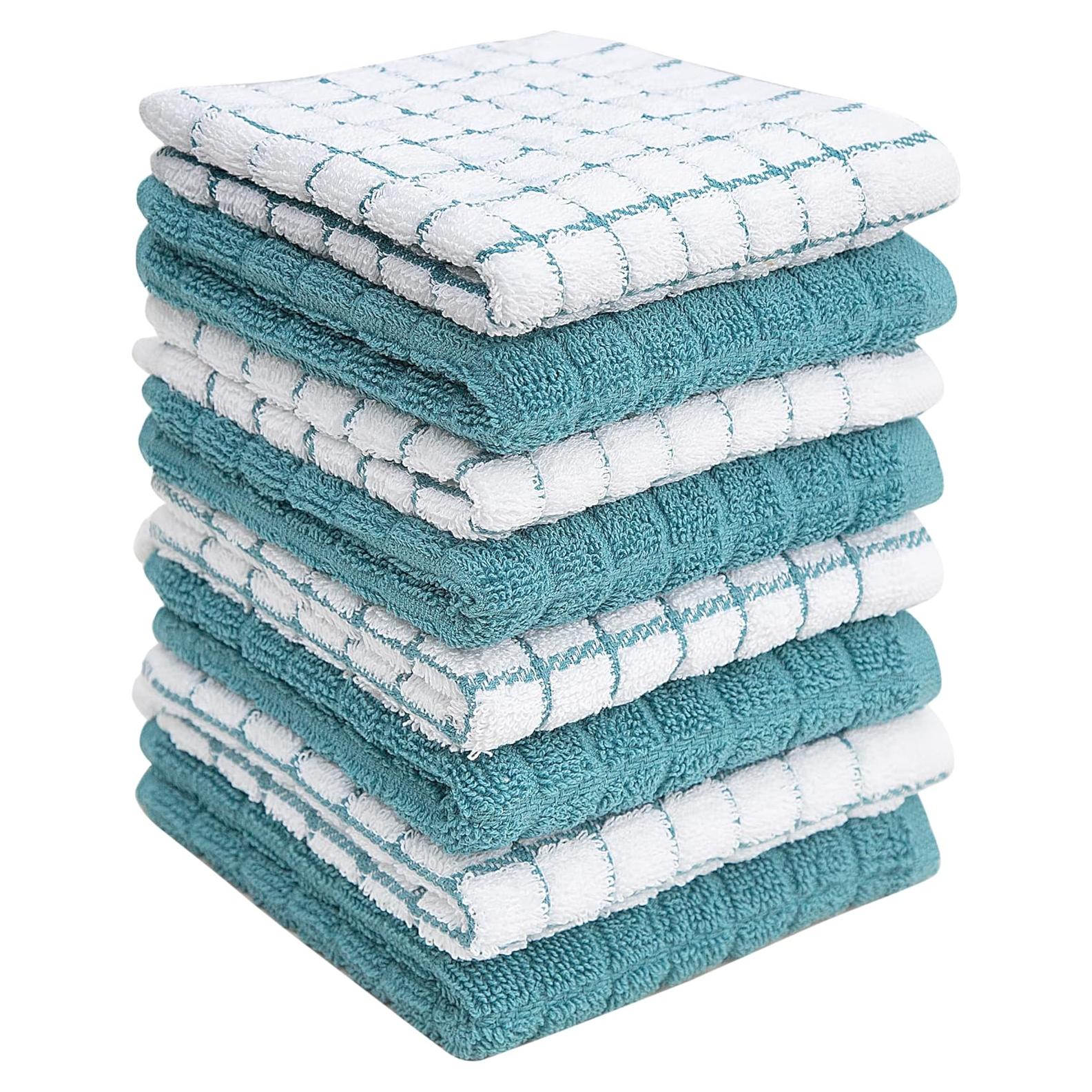 Juego de Paños de Cocina Bumble Aqua 30x30 cm - 8 Unidades