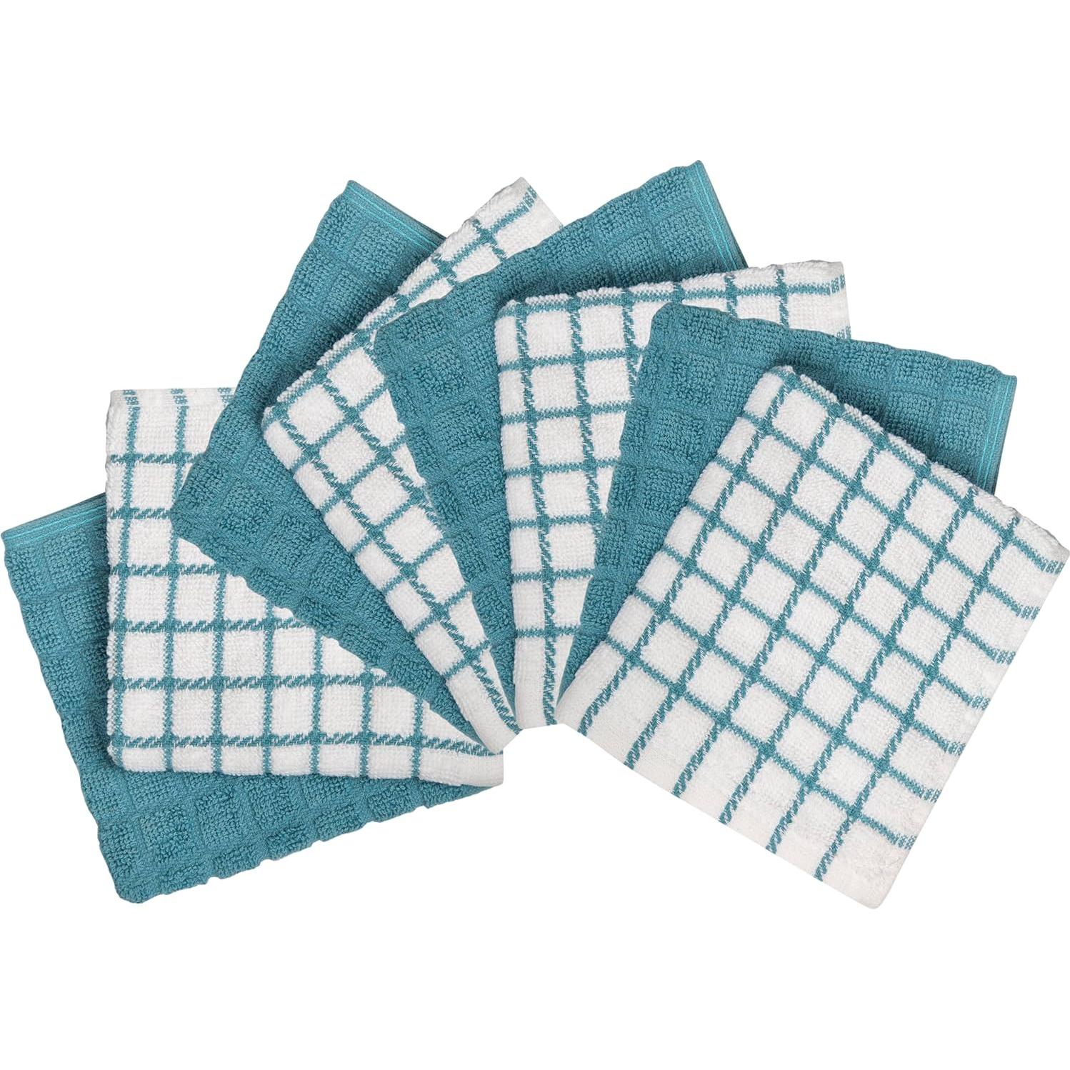 Juego de Paños de Cocina Bumble Aqua 30x30 cm - 8 Unidades