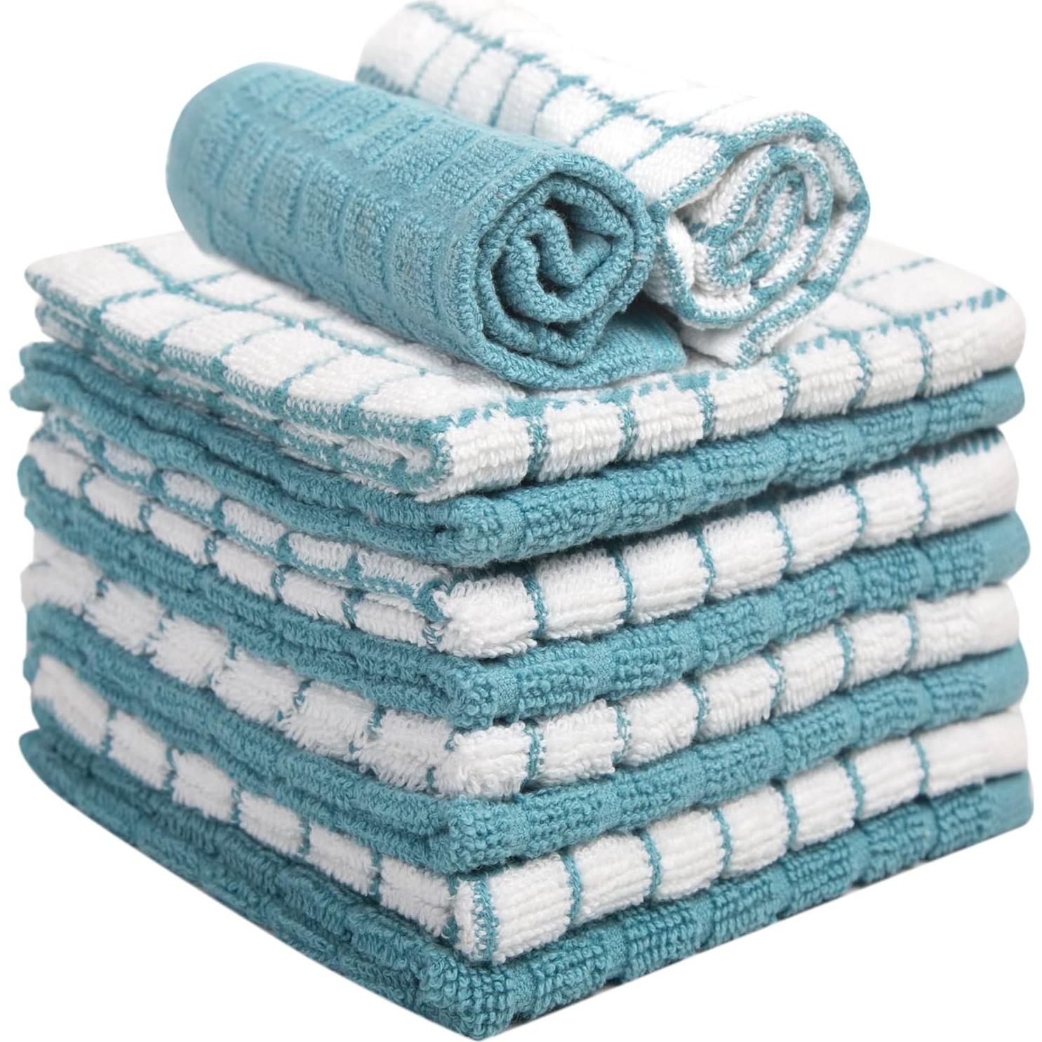 Juego de Paños de Cocina Bumble Aqua 30x30 cm - 8 Unidades