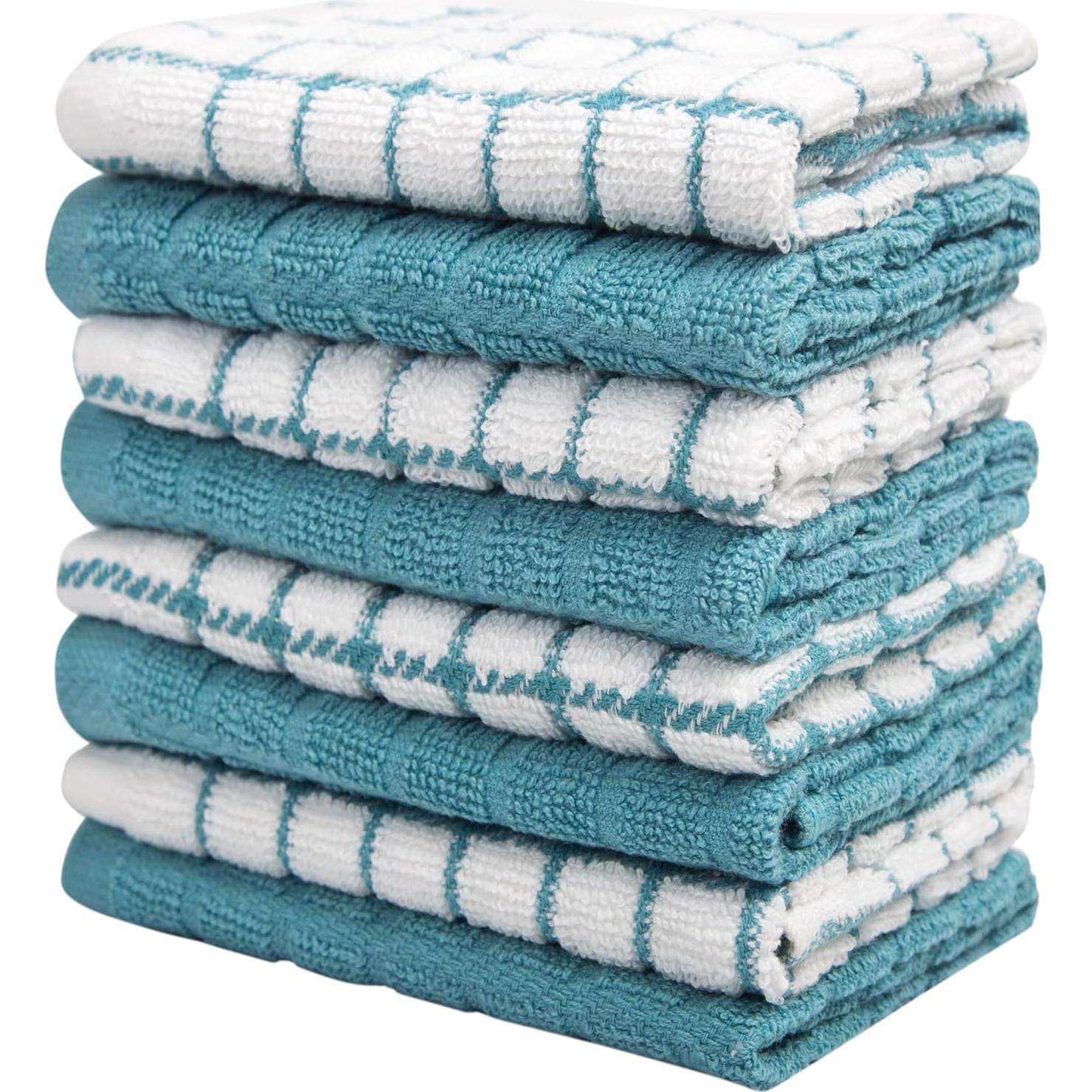 Juego de Paños de Cocina Bumble Aqua 30x30 cm - 8 Unidades