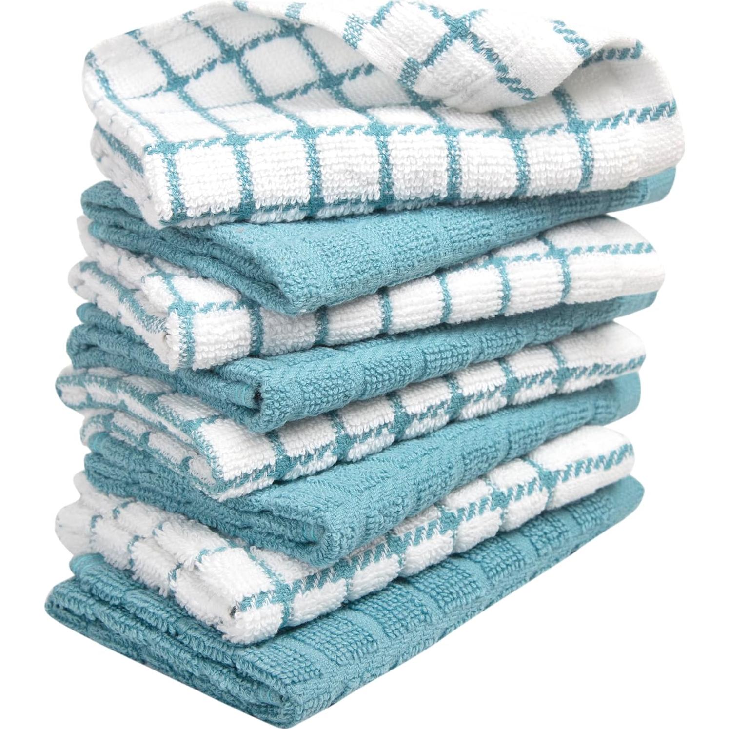 Juego de Paños de Cocina Bumble Aqua 30x30 cm - 8 Unidades