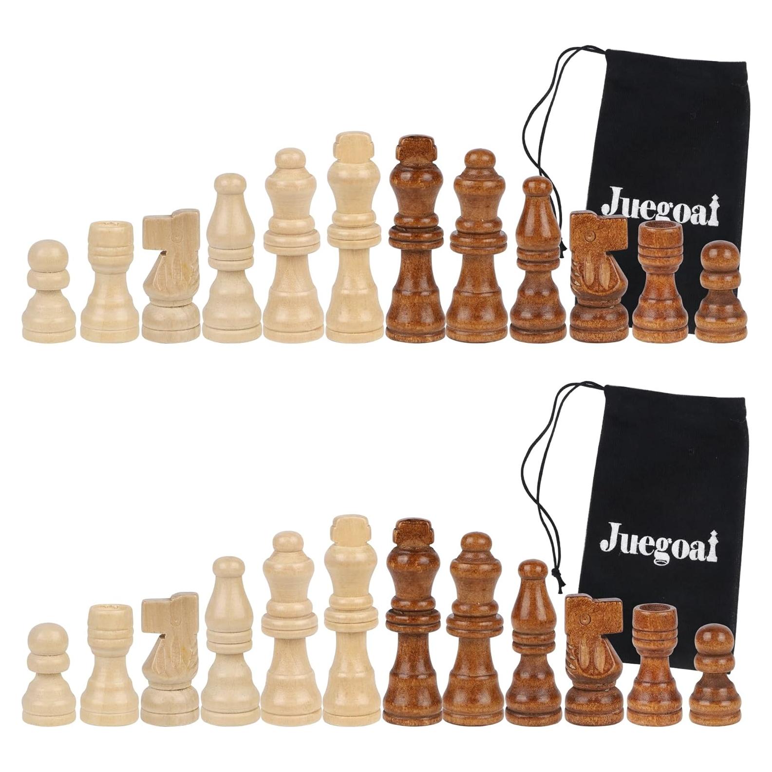 Juego de Ajedrez de Madera Juegoal - 64 Piezas con Bolsas