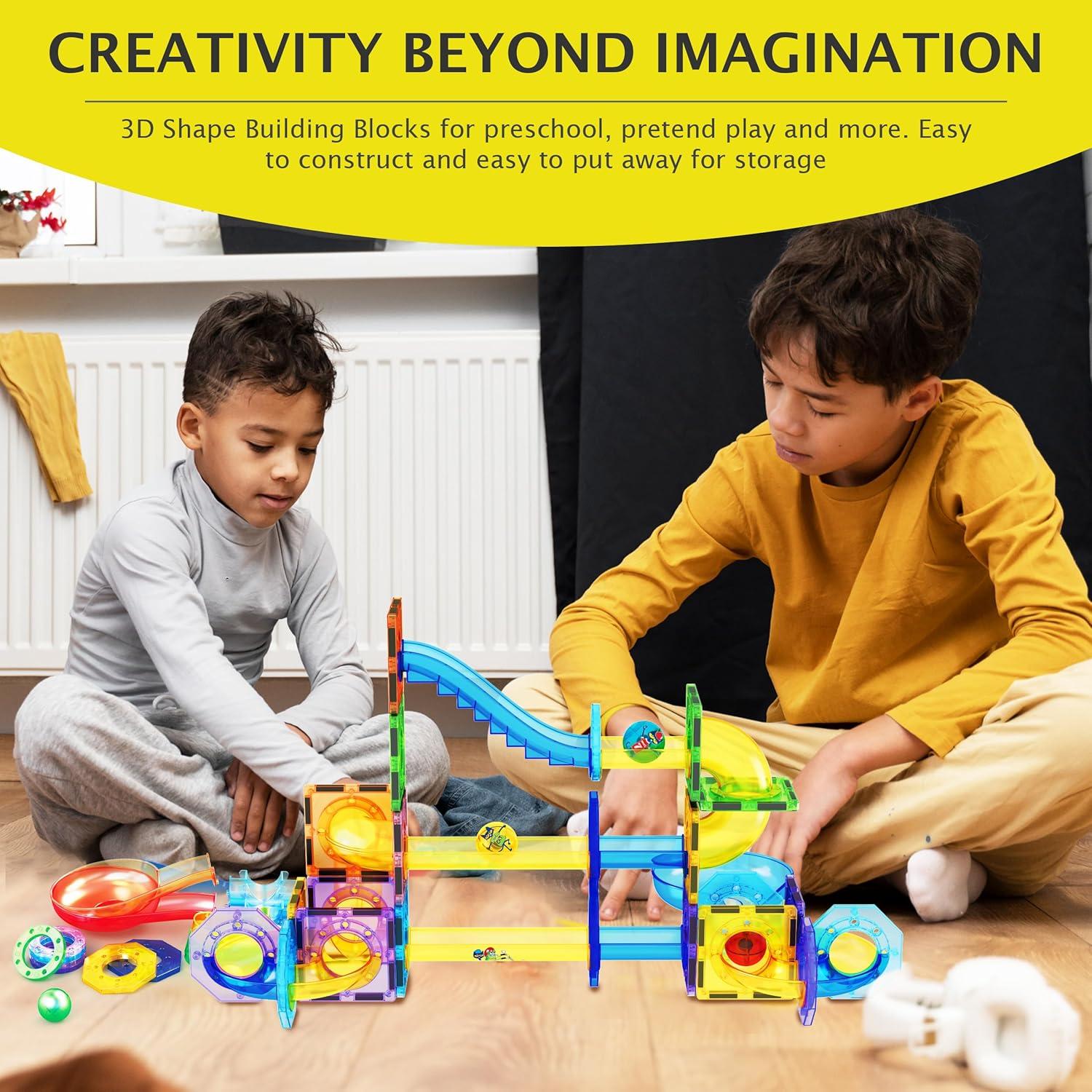 PicassoTiles 62 Piezas Pista de Canicas Magnética 3+