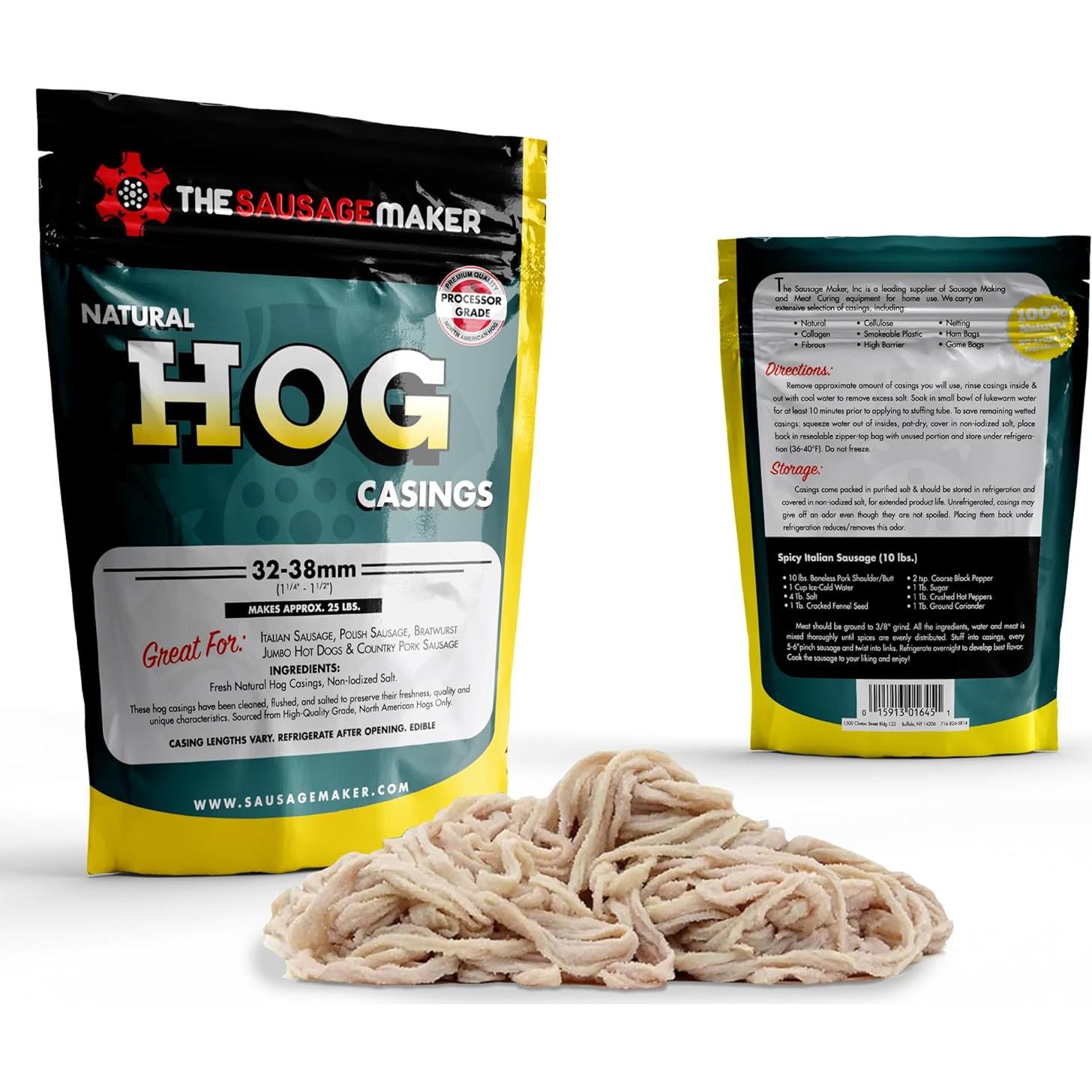 Tripas de Cerdo Natural El Fabricante de Salchichas 32-38mm 11.34kg