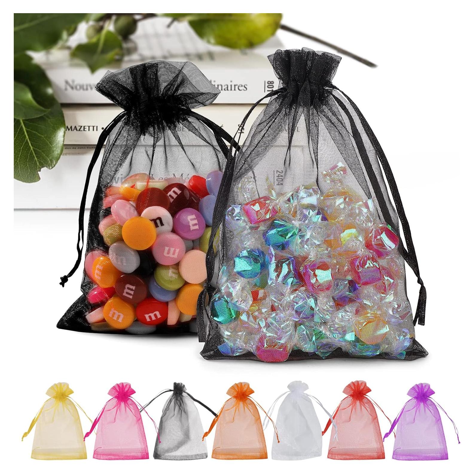 Bolsas de Organza Negras ANZNKU 50 Piezas 12.7x17.8 cm