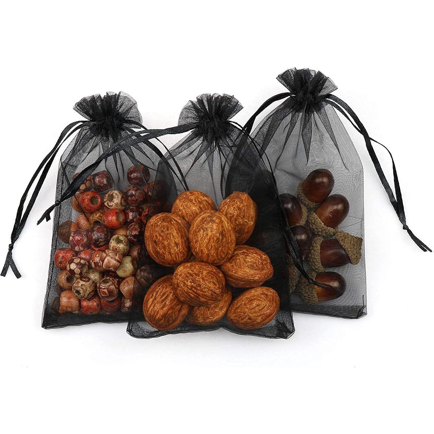 Bolsas de Organza Negras ANZNKU 50 Piezas 12.7x17.8 cm