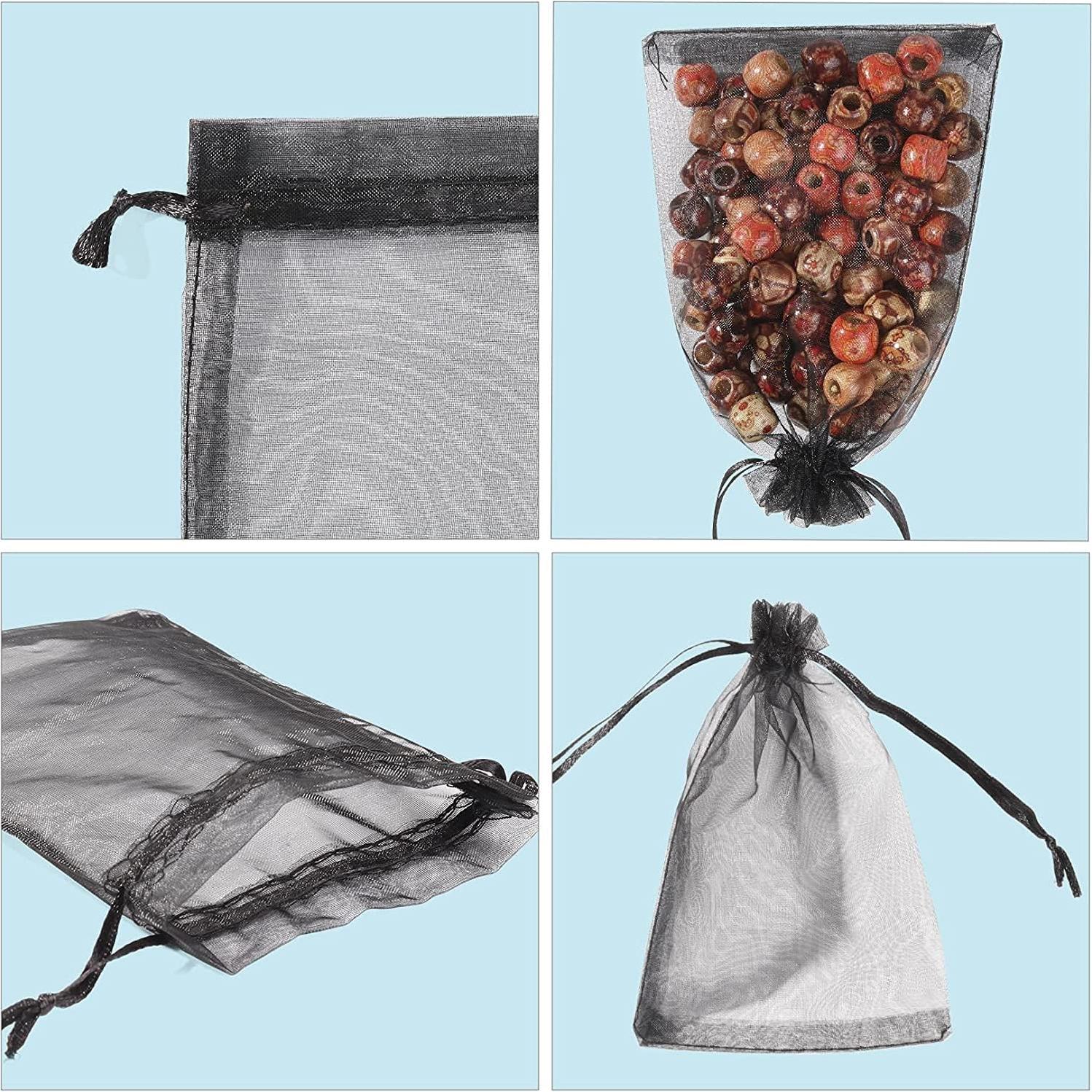 Bolsas de Organza Negras ANZNKU 50 Piezas 12.7x17.8 cm