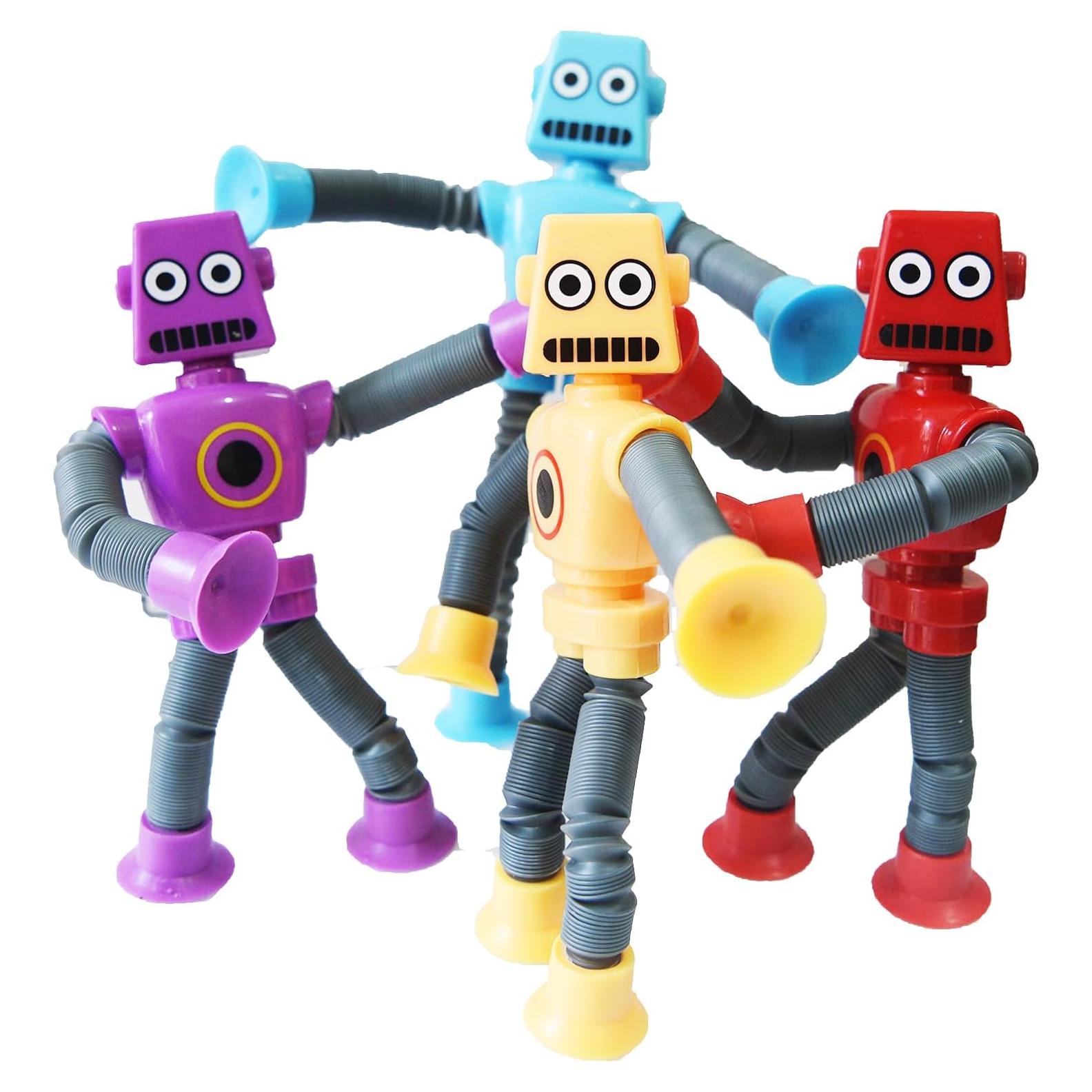 Set de 4 Figuras de Robot Flexibles UGJ para Niños