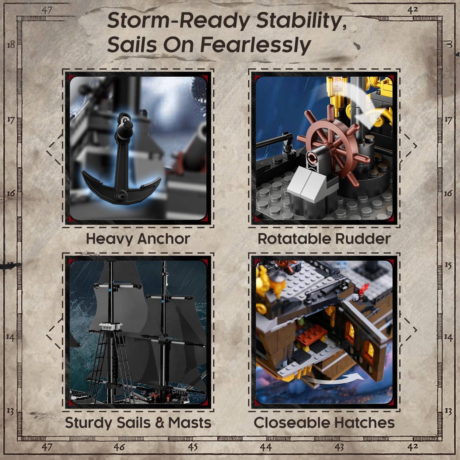 Kit Barco Pirata BrickTribe 1424 PCS Construcción