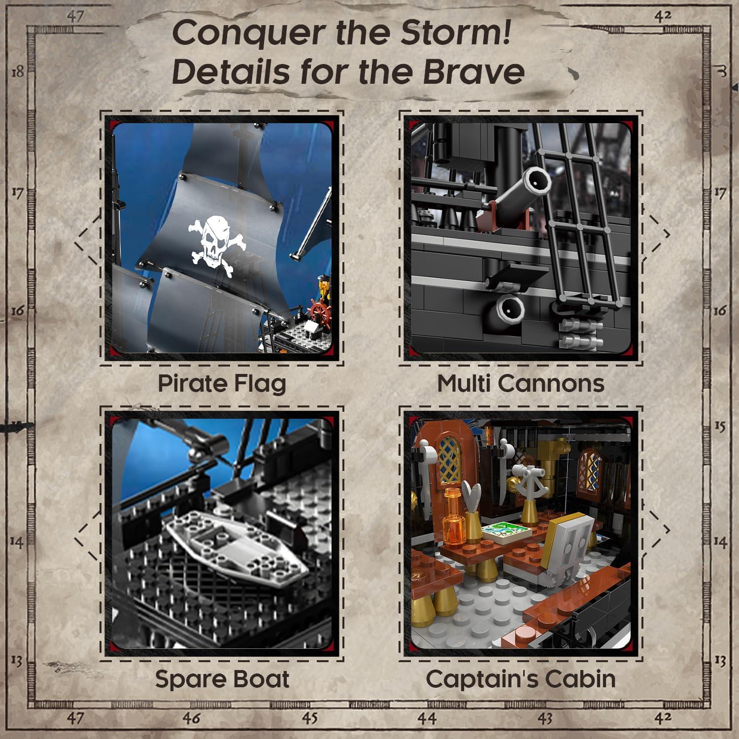 Kit Barco Pirata BrickTribe 1424 PCS Construcción