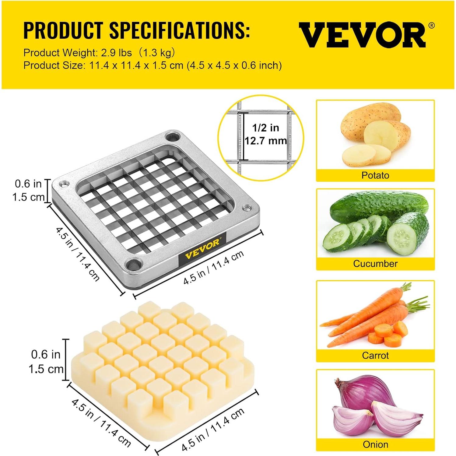 Cuchillas de Picadora VEVOR 1/2" Acero Inoxidable 3 Piezas