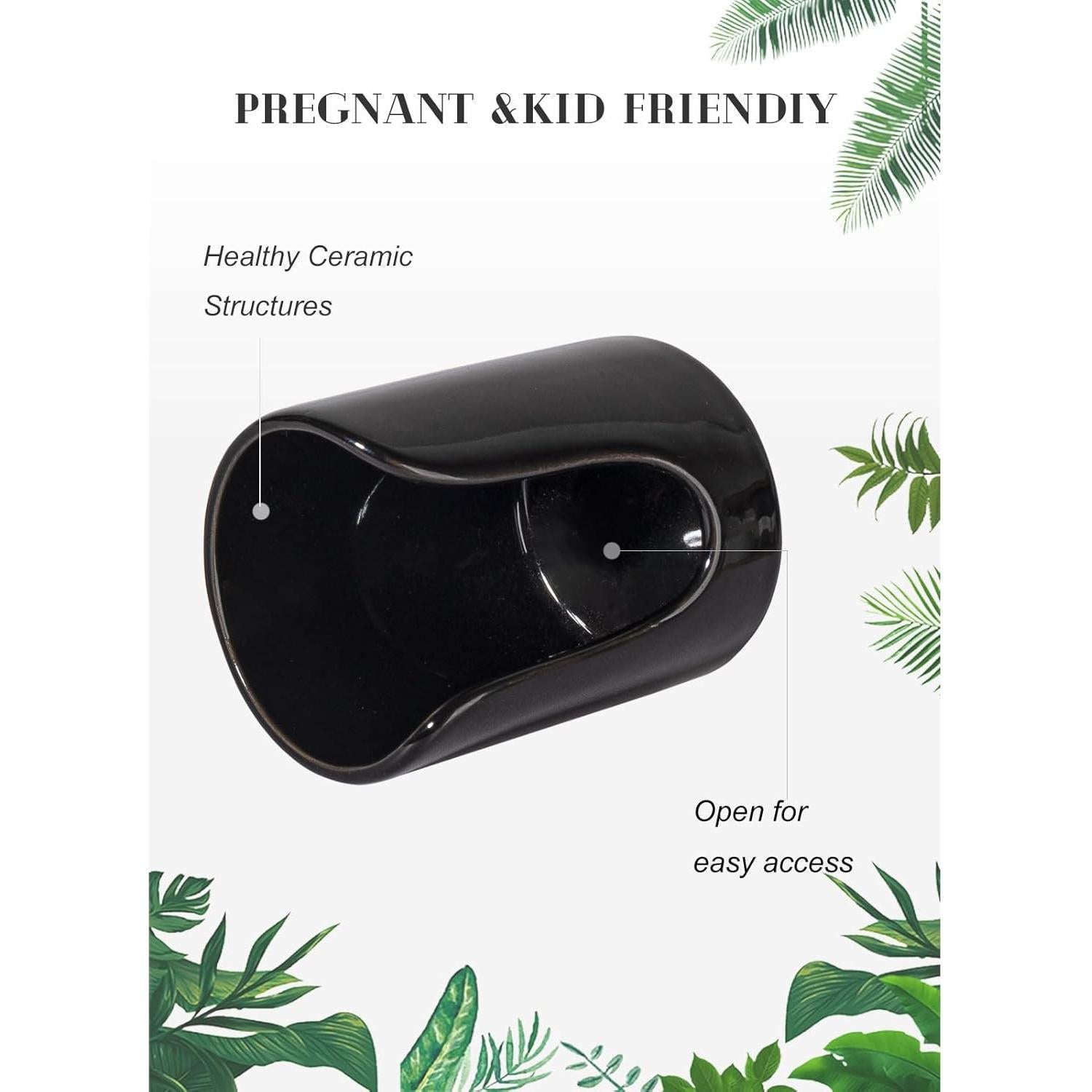 Dispensador de Vasos para Baño Oulymoer Cerámica Negro 3-4 oz