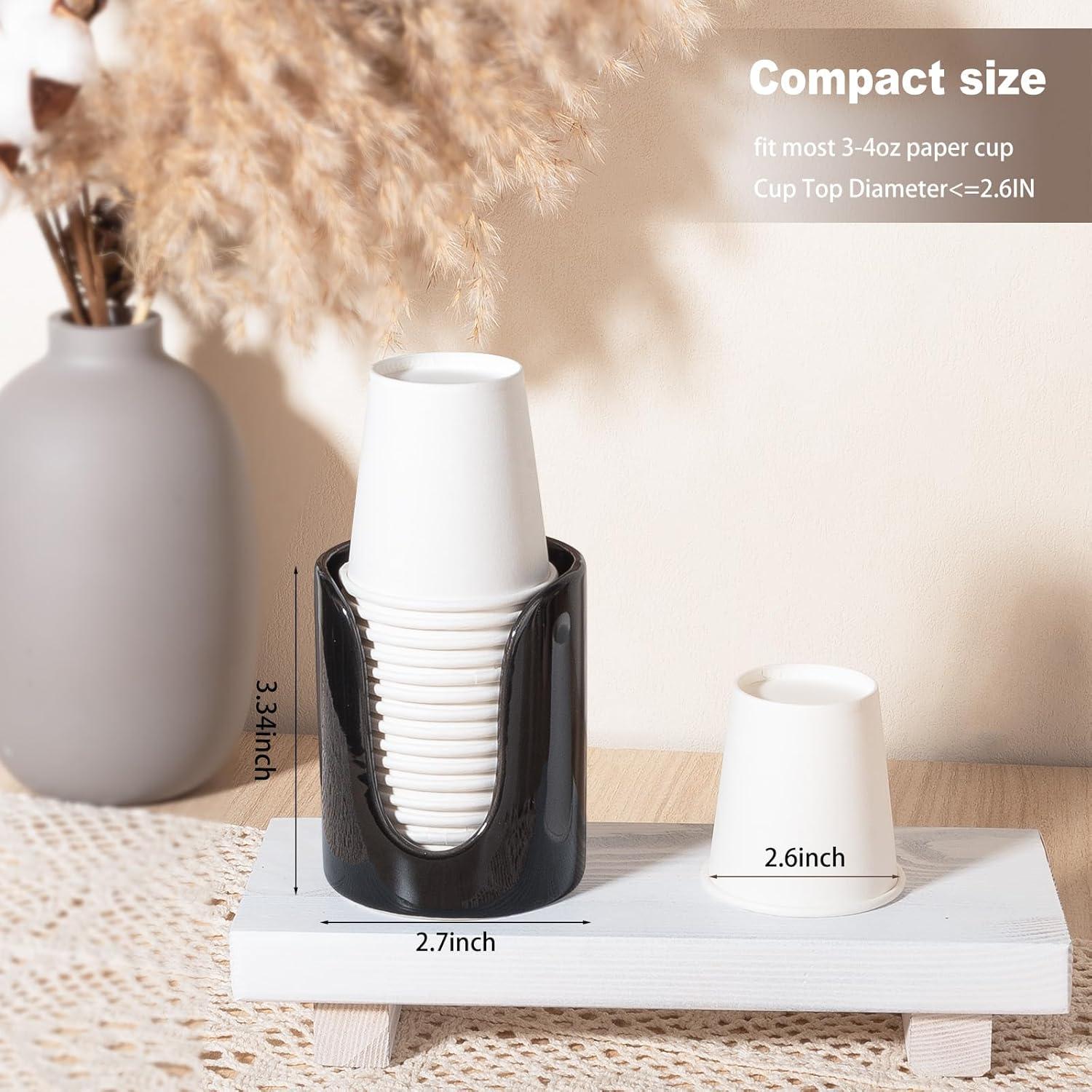 Dispensador de Vasos para Baño Oulymoer Cerámica Negro 3-4 oz