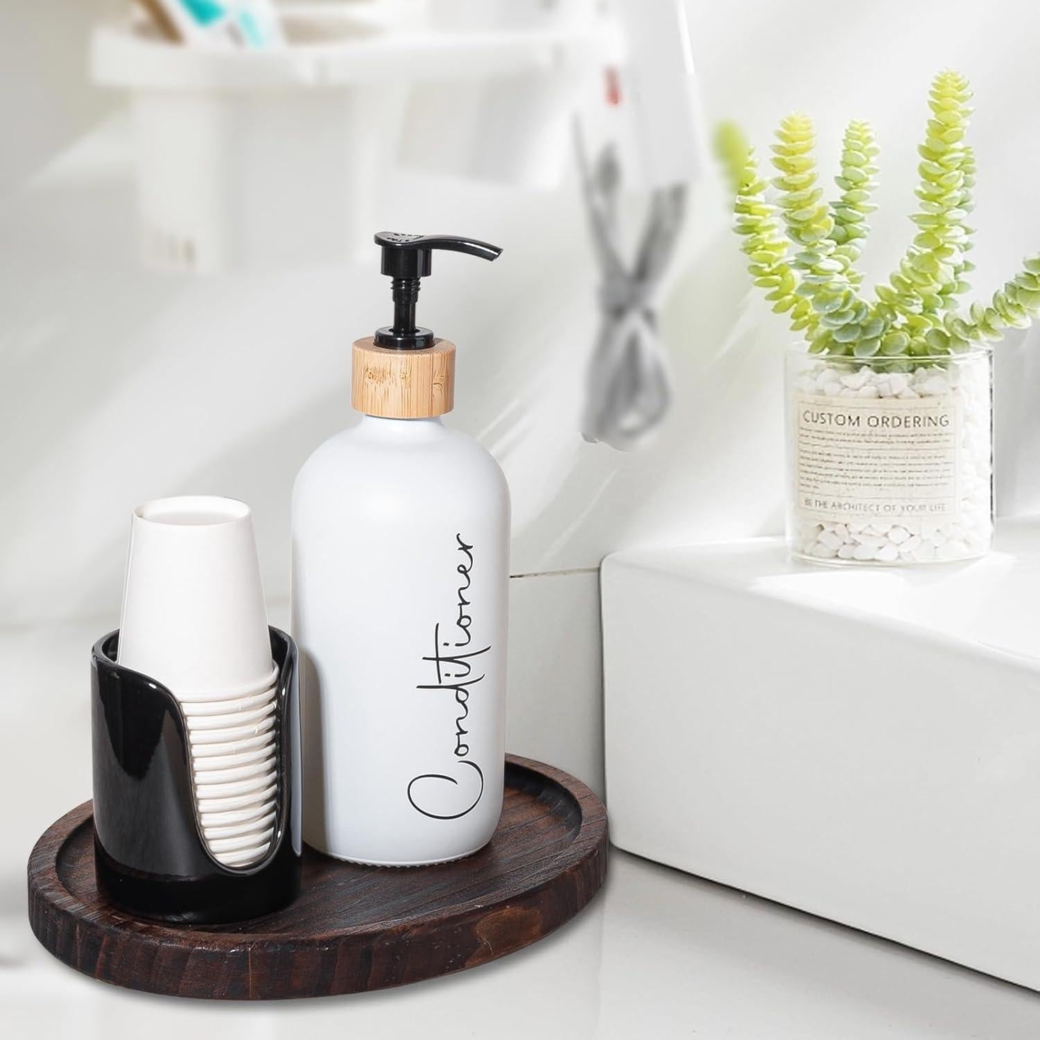 Dispensador de Vasos para Baño Oulymoer Cerámica Negro 3-4 oz