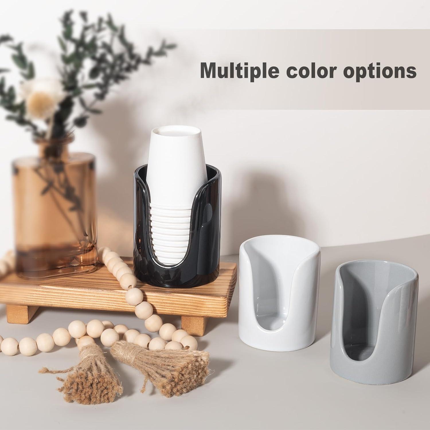 Dispensador de Vasos para Baño Oulymoer Cerámica Negro 3-4 oz