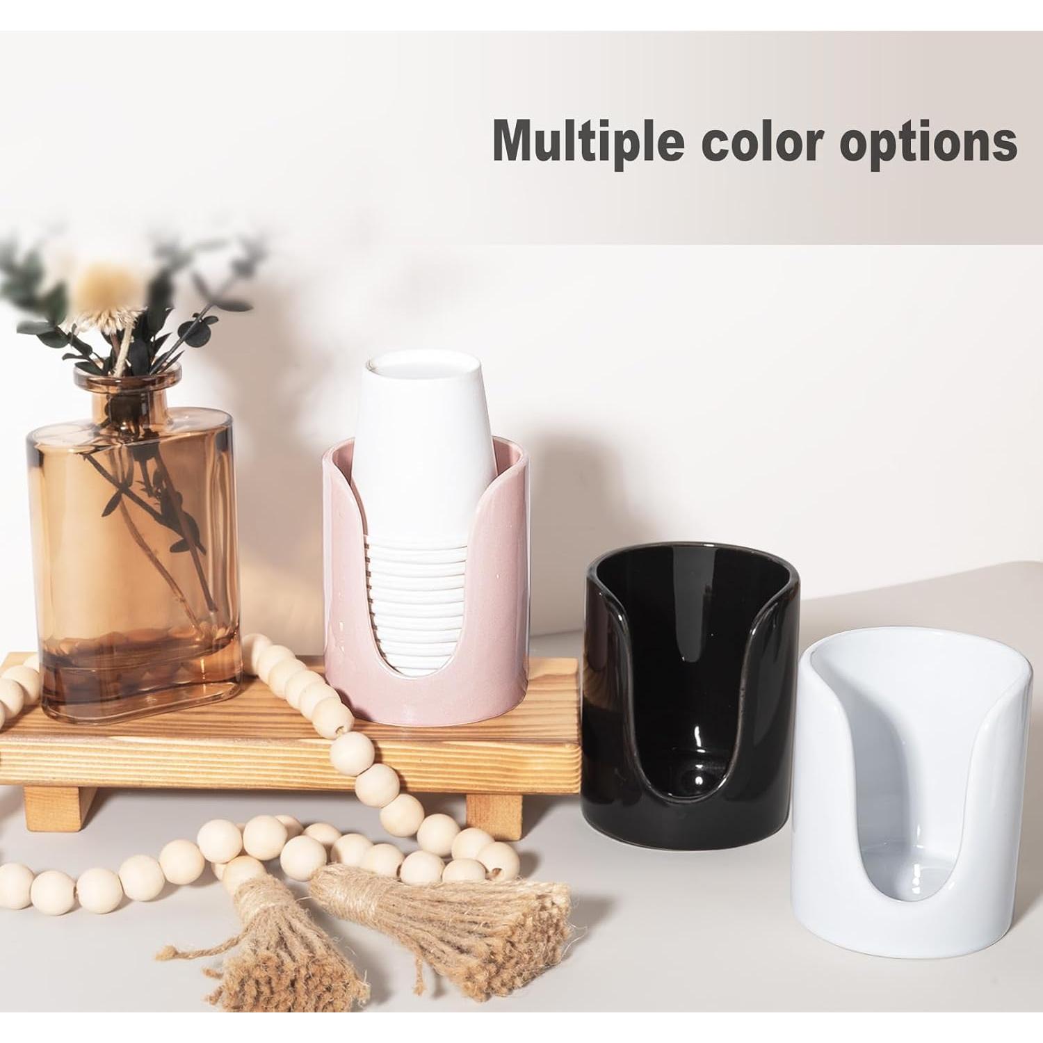 Dispensador de Vasos para Baño Oulymoer Cerámica Negro 3-4 oz