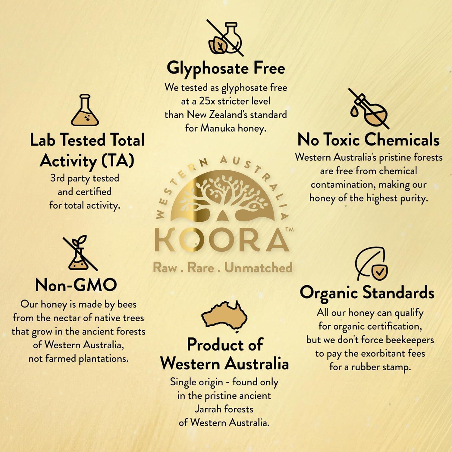 Miel Jarrah Cruda Koora 248g - Grado Médico TA 35+