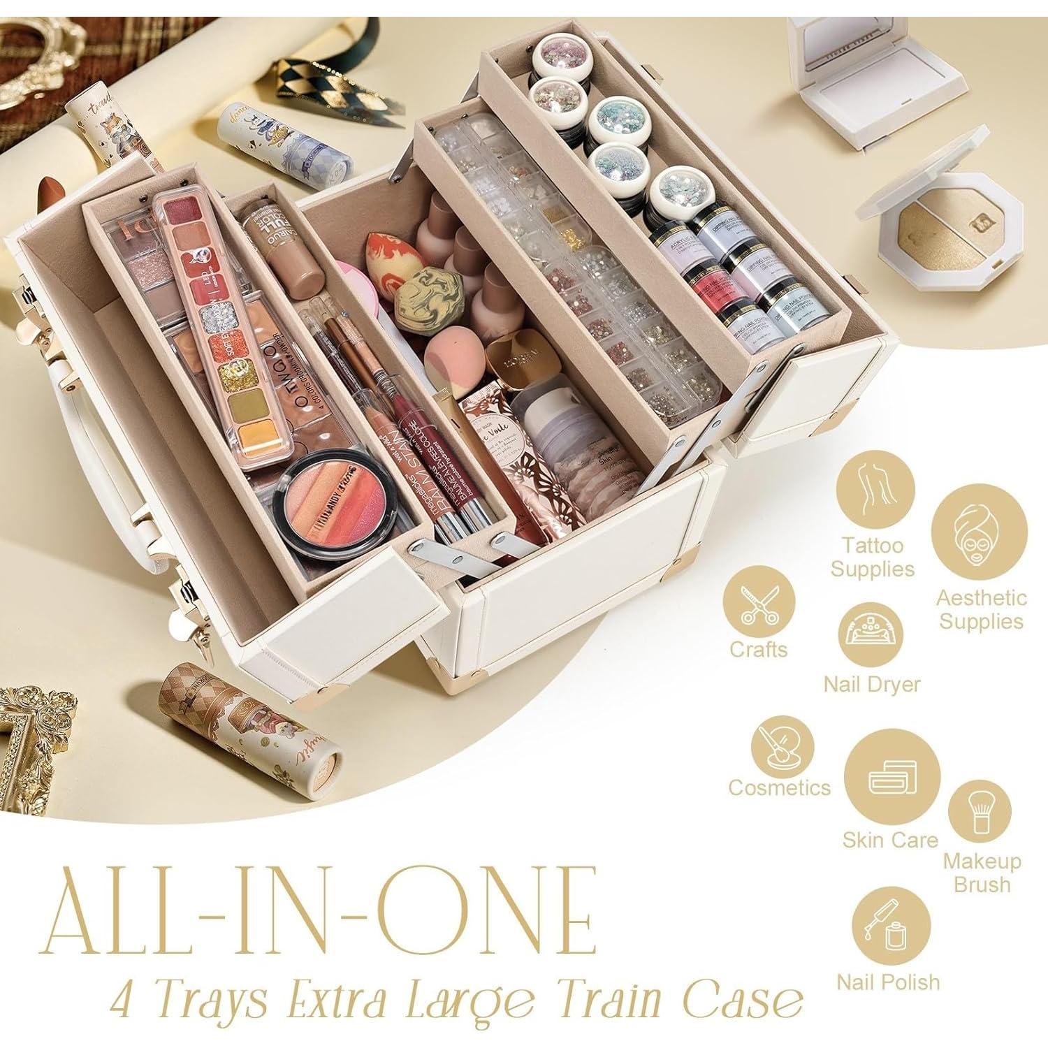 Estuche de Maquillaje Grande Joligrace 30x22x18 cm Cuero Vegano