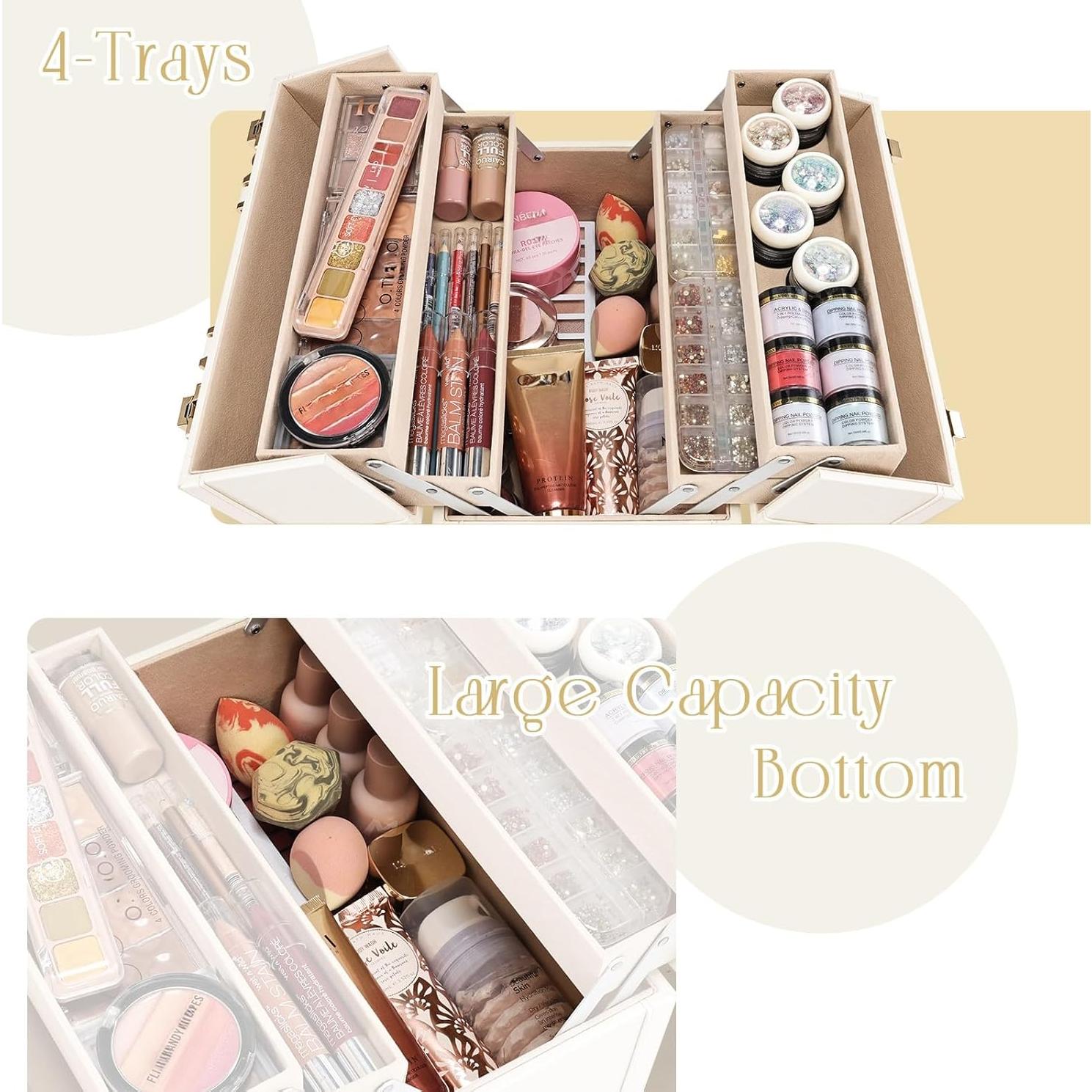 Estuche de Maquillaje Grande Joligrace 30x22x18 cm Cuero Vegano