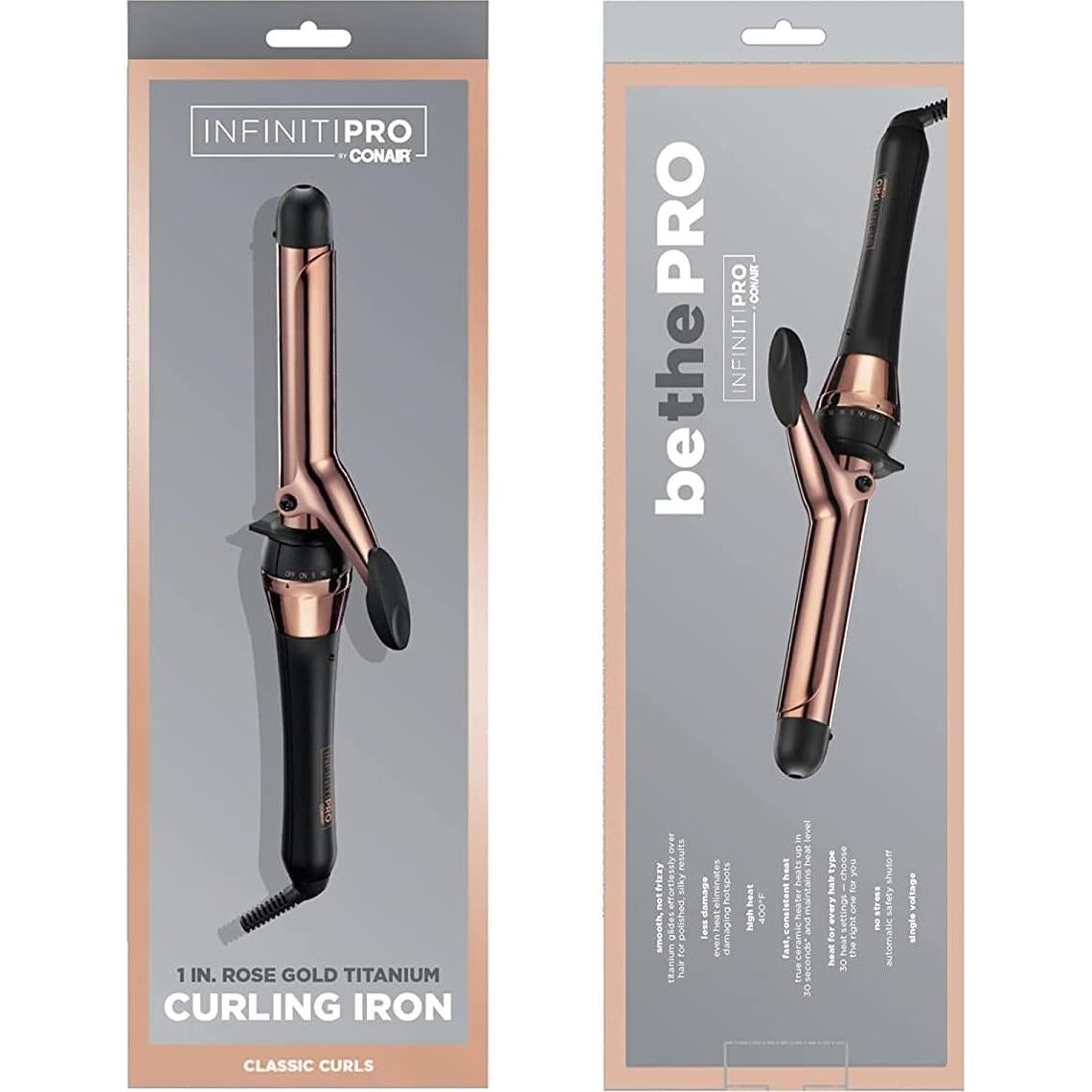 Rizador de Titanio 1" Conair INFINITIPRO Oro Rosa - Calor 204°C