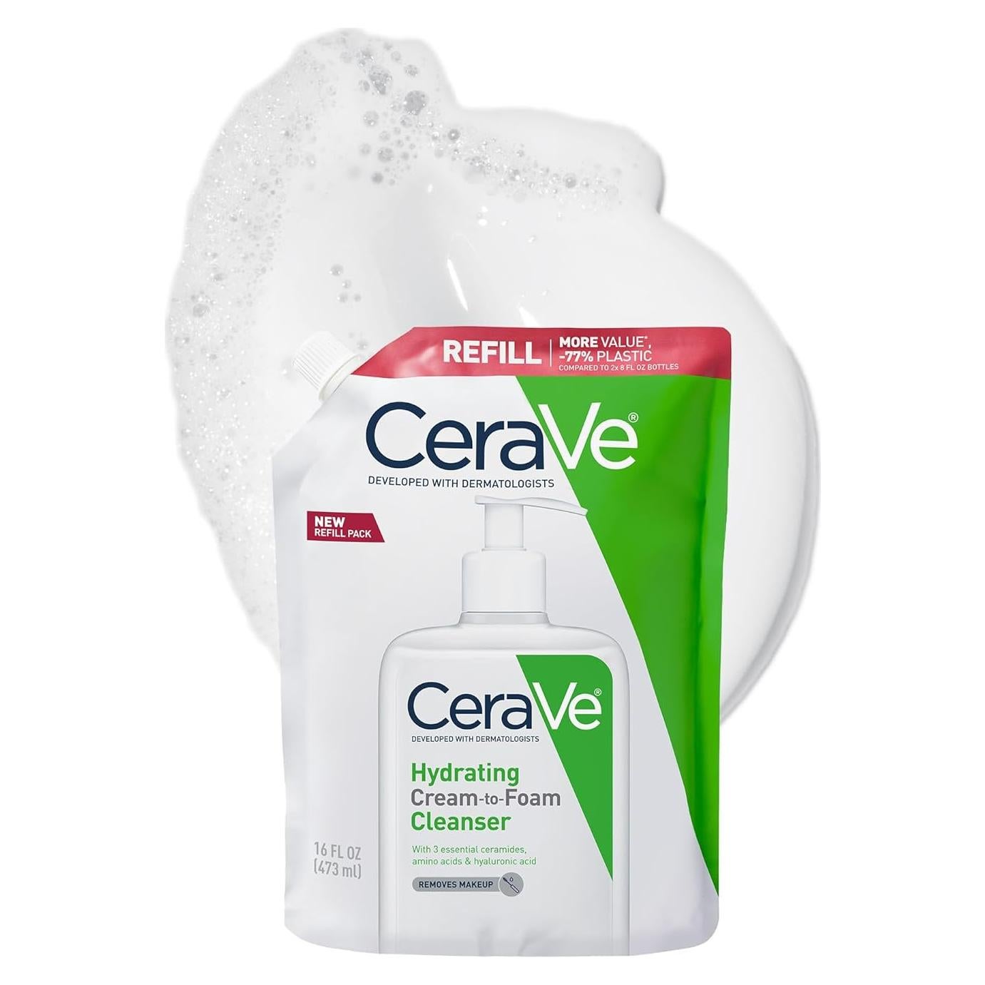 Limpiador Facial Crema a Espuma CeraVe 454 g Hidratante