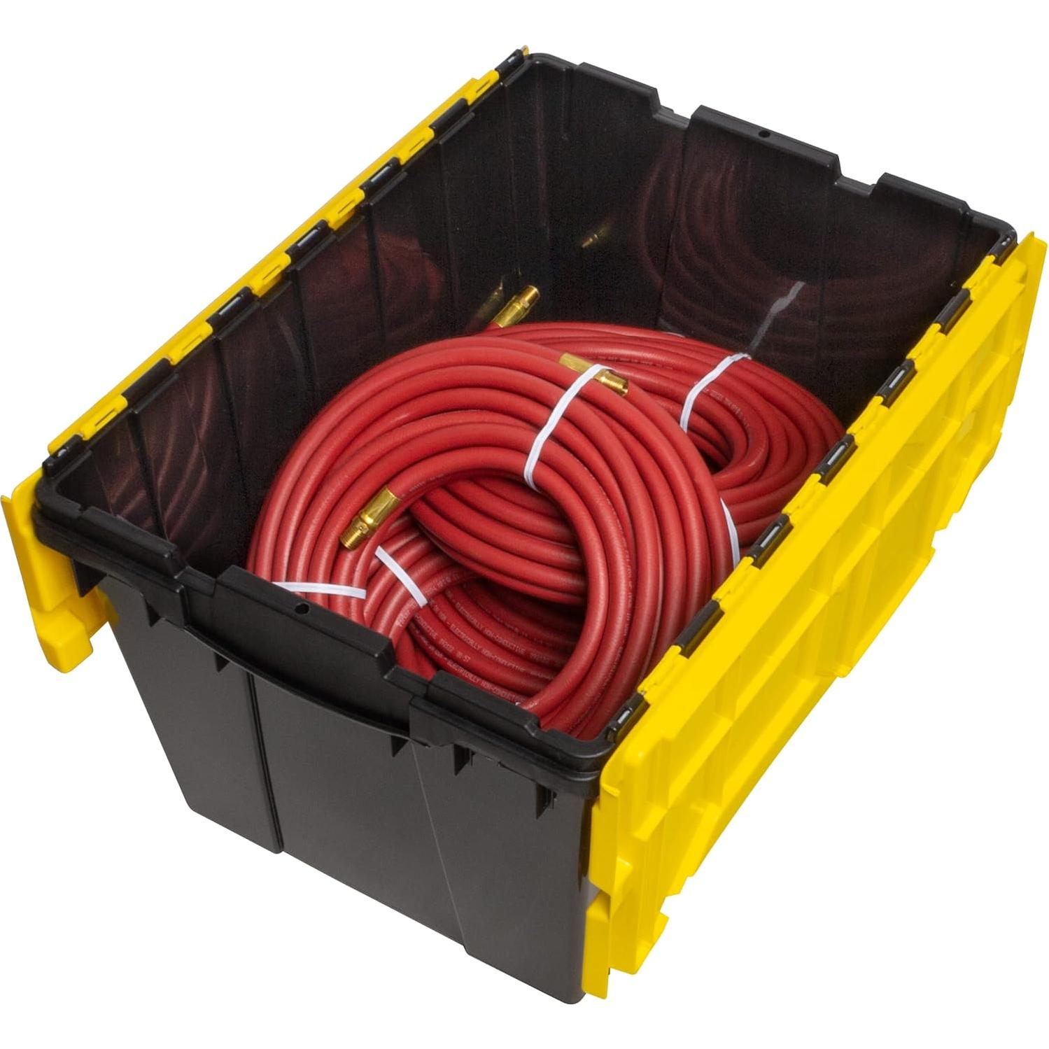 Contenedor de Almacenamiento Akro-Mils KeepBox 12 Galones Negro/Amarillo