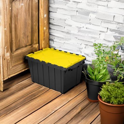Contenedor de Almacenamiento Akro-Mils KeepBox 12 Galones Negro/Amarillo