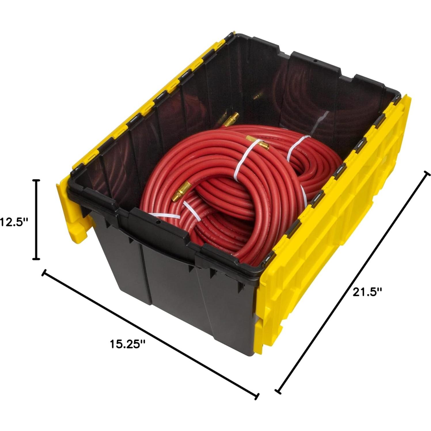 Contenedor de Almacenamiento Akro-Mils KeepBox 12 Galones Negro/Amarillo