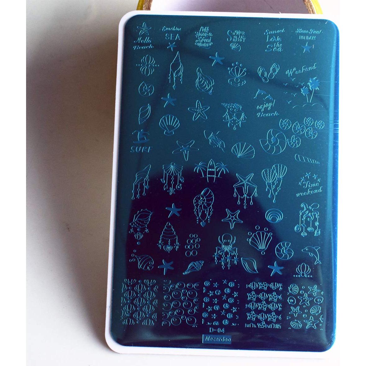 Juego de Placas de Estampado de Uñas Mezerdoo 9.5x14.5cm