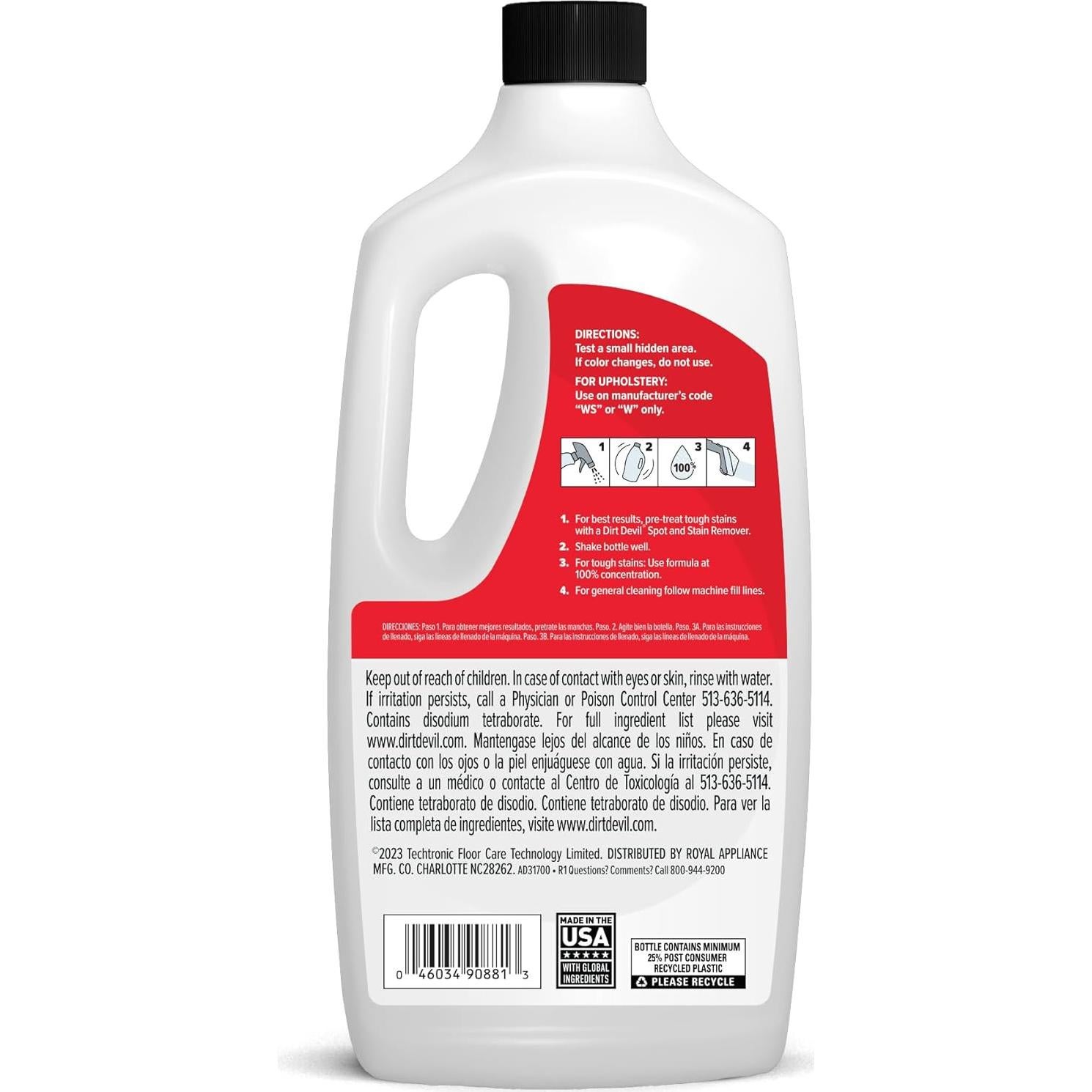 Limpiador Portátil para Mascotas Dirt Devil 0.95 L Aroma Flor Fresca