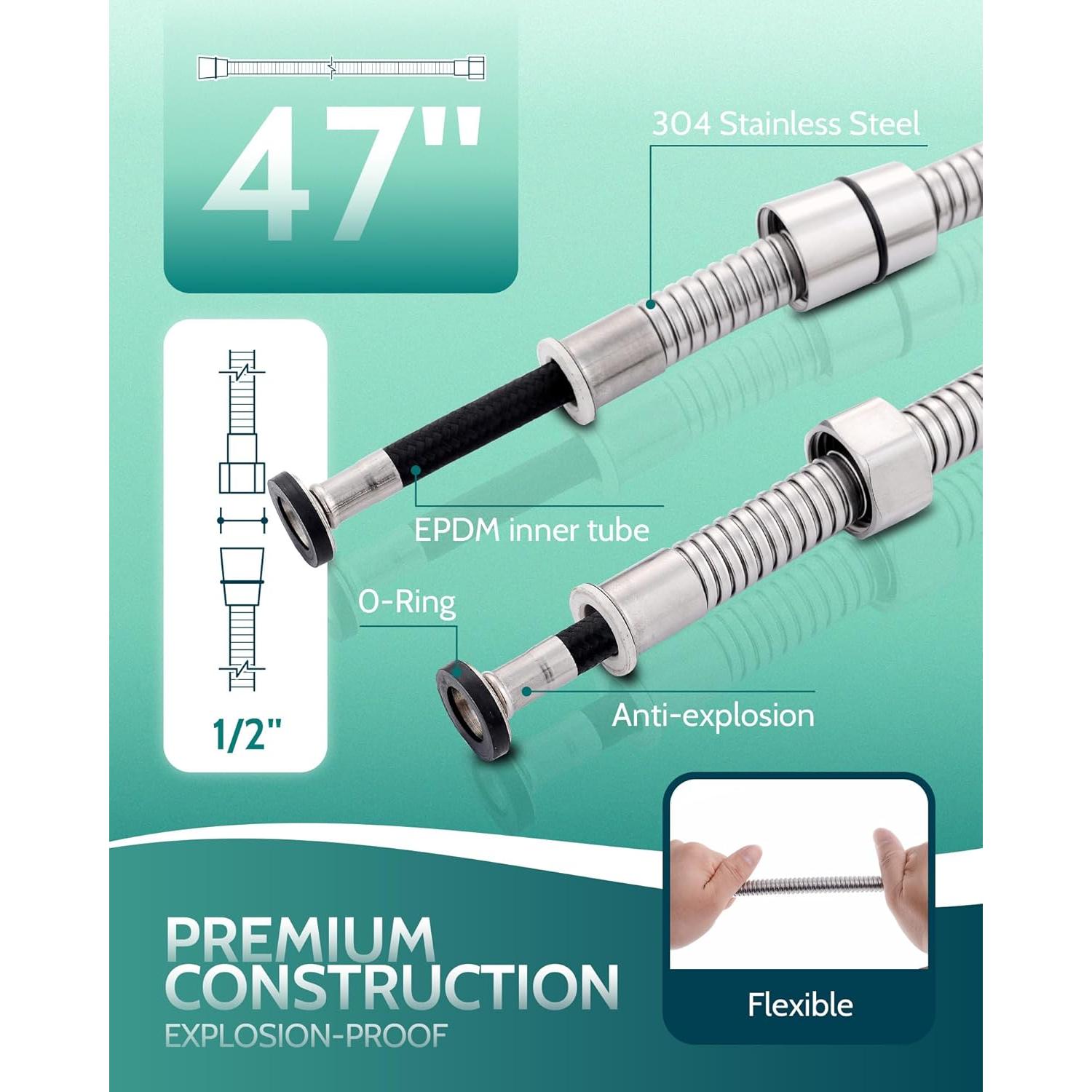 Rociador de Bidet Manual LUFEIDRA Acero Inoxidable 119 cm