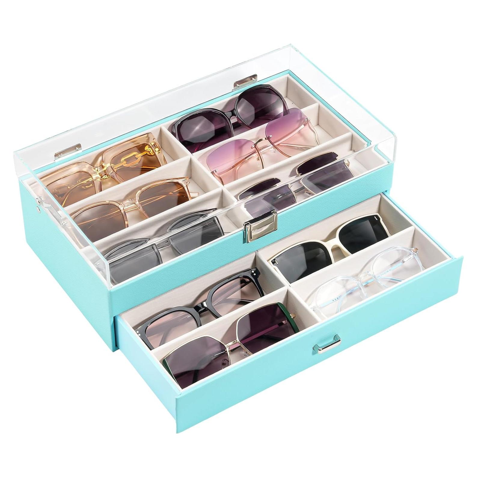 Organizador de Gafas ProCase 12 Compartimentos Tapa Acrílica