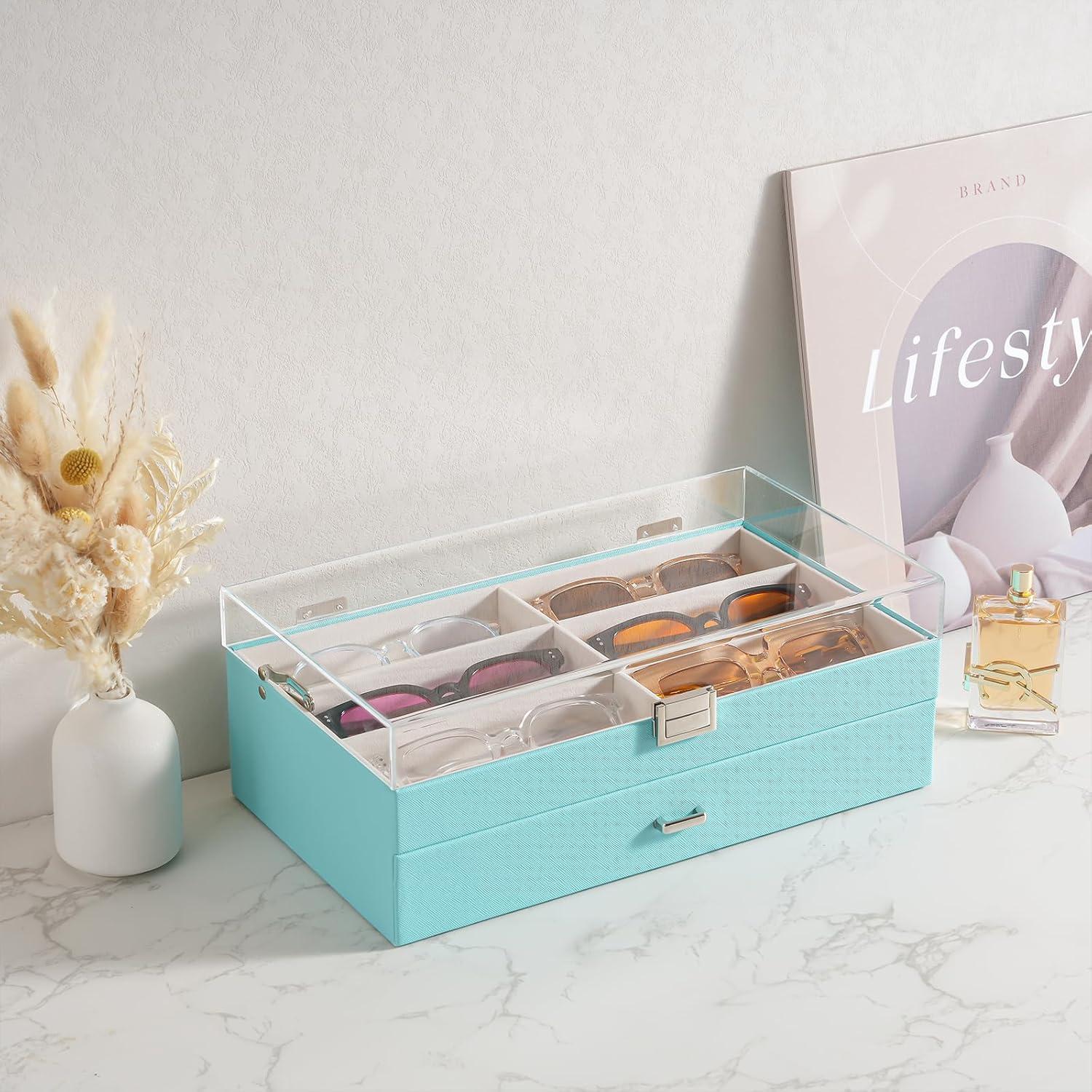 Organizador de Gafas ProCase 12 Compartimentos Tapa Acrílica