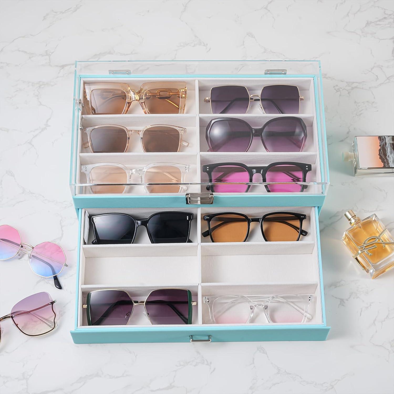 Organizador de Gafas ProCase 12 Compartimentos Tapa Acrílica