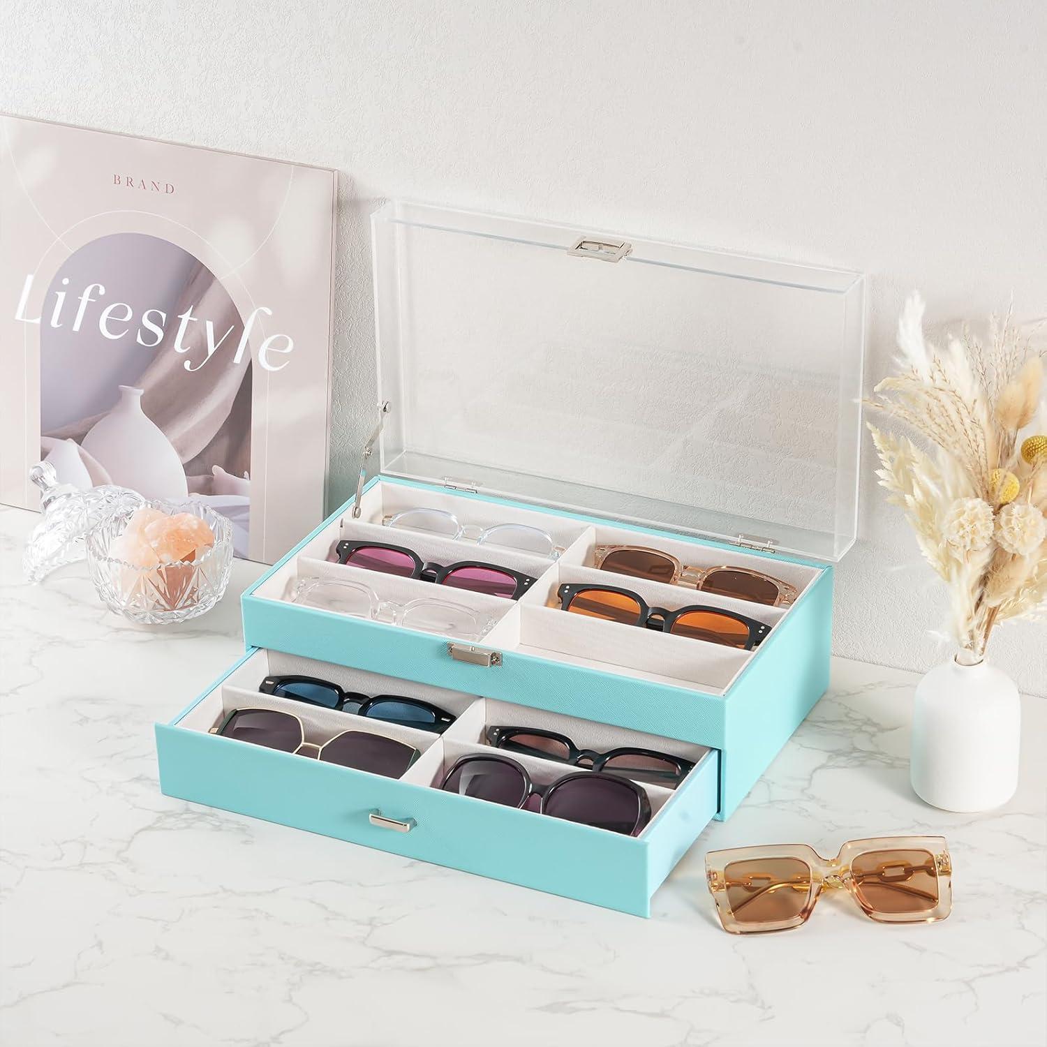 Organizador de Gafas ProCase 12 Compartimentos Tapa Acrílica