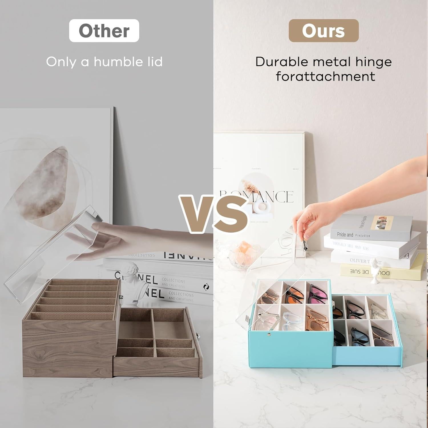 Organizador de Gafas ProCase 12 Compartimentos Tapa Acrílica