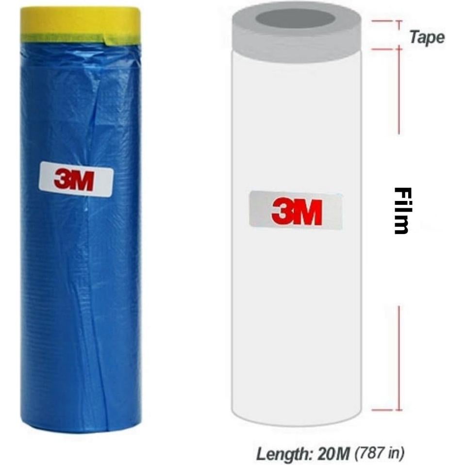 Cinta de Enmascarar 3M - Película Plástica 19.81m - Sin Residuo