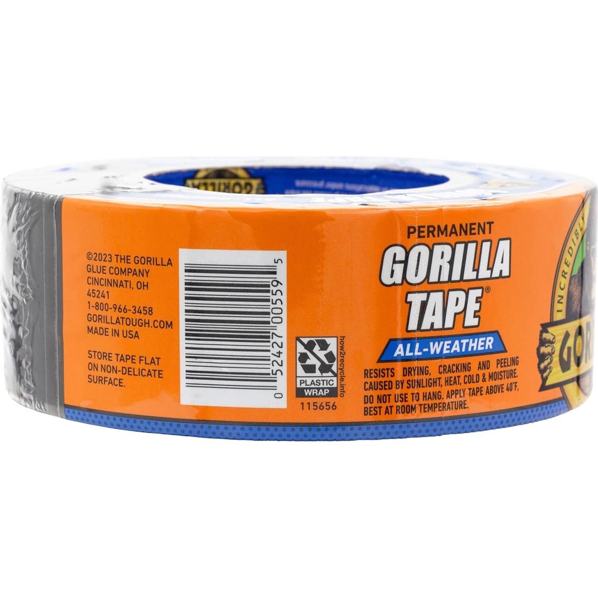 Cinta de Ducto Gorilla Todo Clima Negra 48 mm x 22.86 m