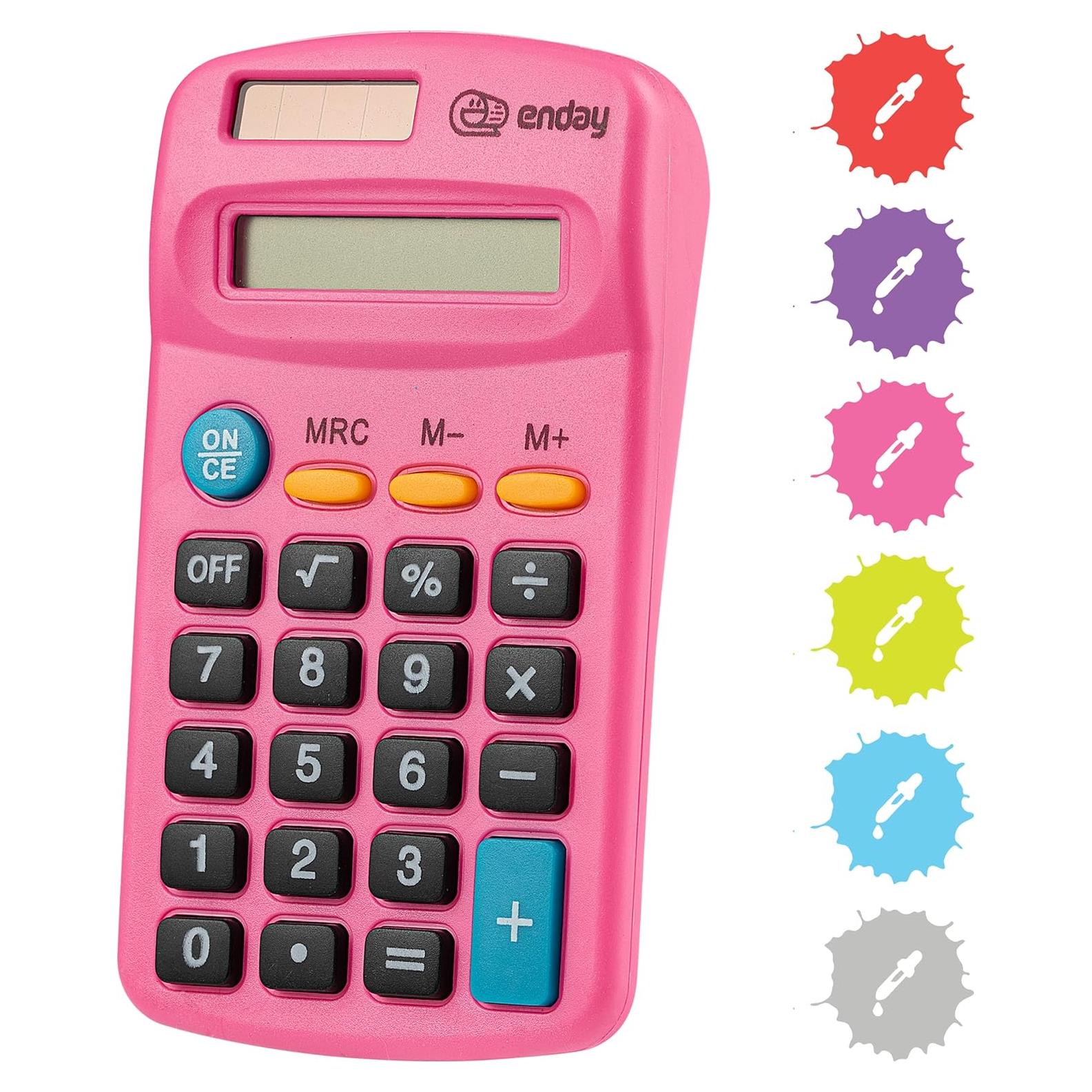 Calculadora Básica Solar Enday Rosa 8 Dígitos Portátil