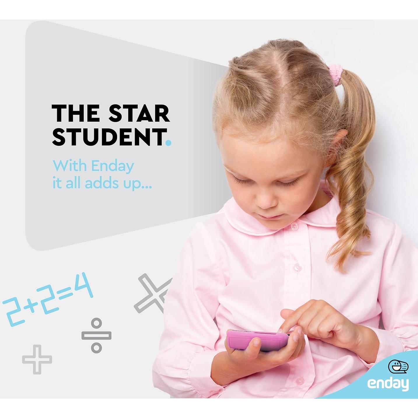 Calculadora Básica Solar Enday Rosa 8 Dígitos Portátil