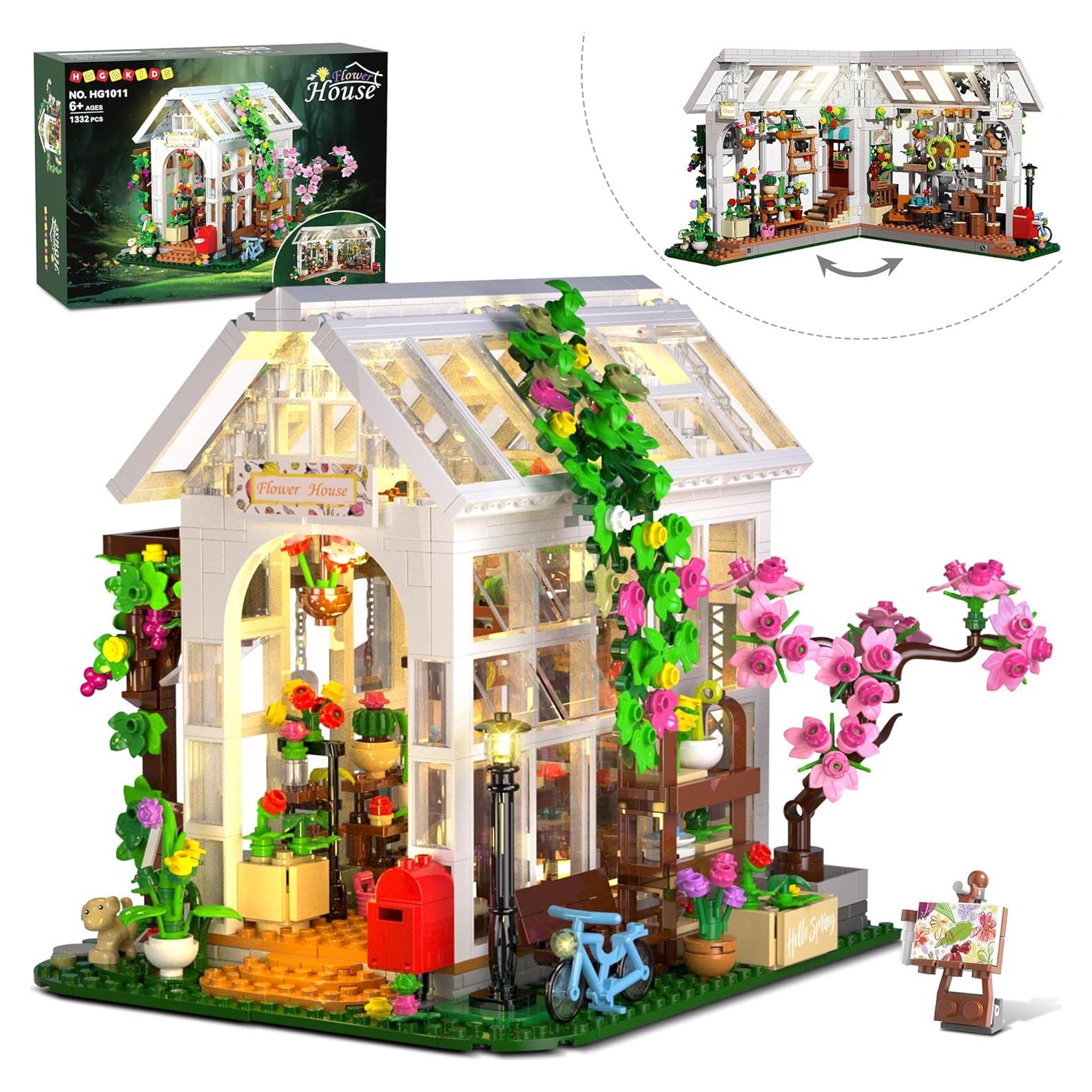 HOGOKIDS Set Casa de Flores con Luz LED - 1332 Piezas