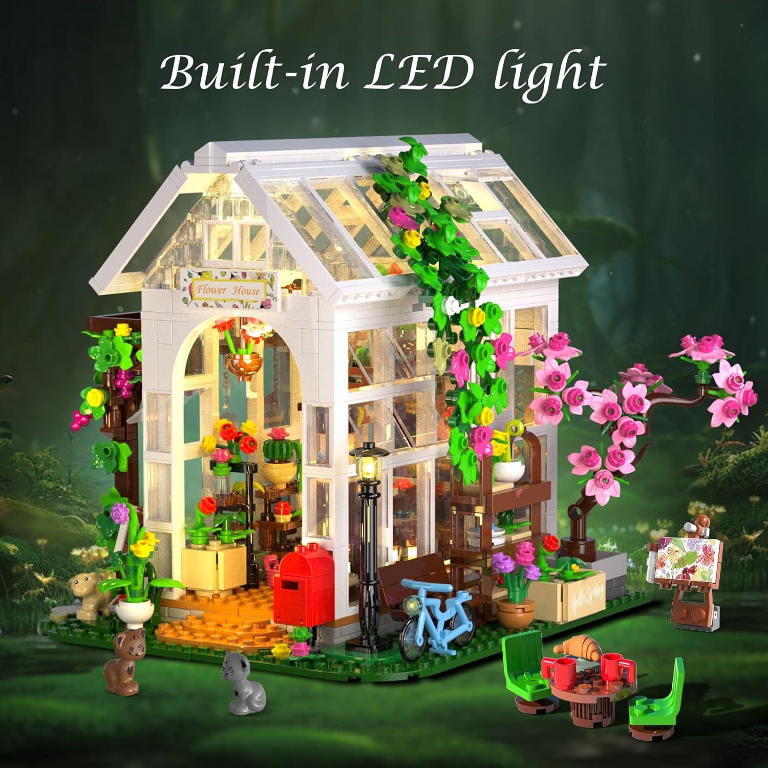 HOGOKIDS Set Casa de Flores con Luz LED - 1332 Piezas