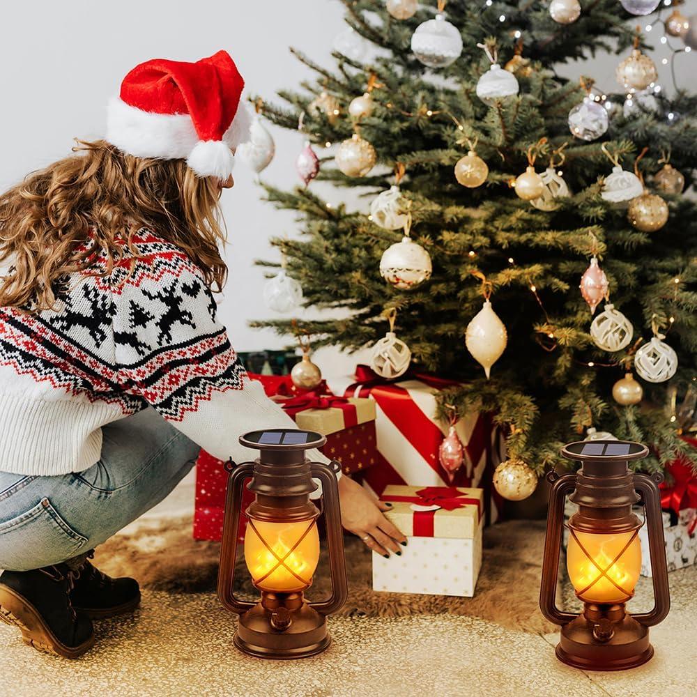 Linterna Solar Colgante Marlrin Llama Naranja IP44 2 Piezas