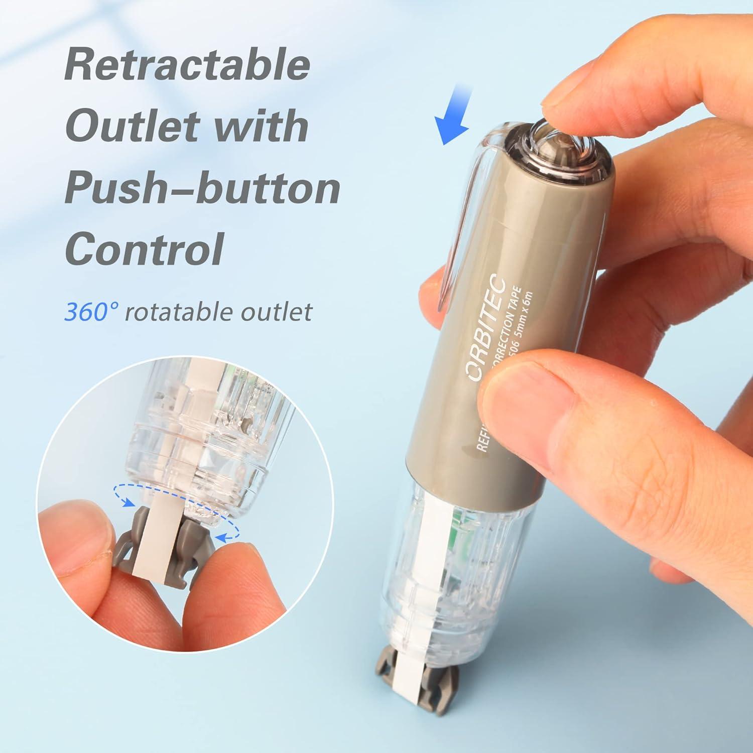 Cinta Correctora Retráctil BITOSEE 4 Piezas Blanca