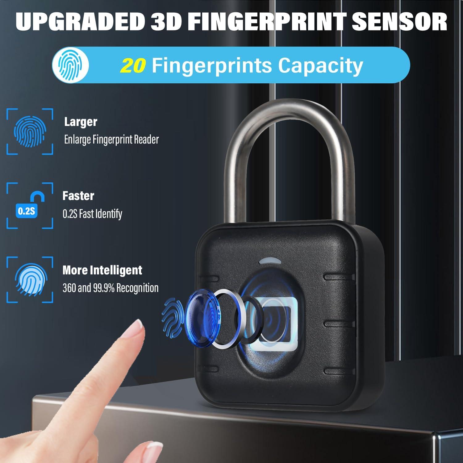 Candado Biométrico de Huella Dactilar Genérico Impermeable